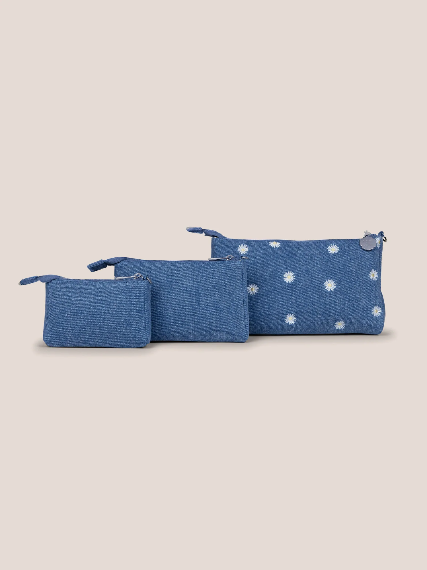 3-piece Pouch Clutch Purse Set - Denim & Daisies - Image 10