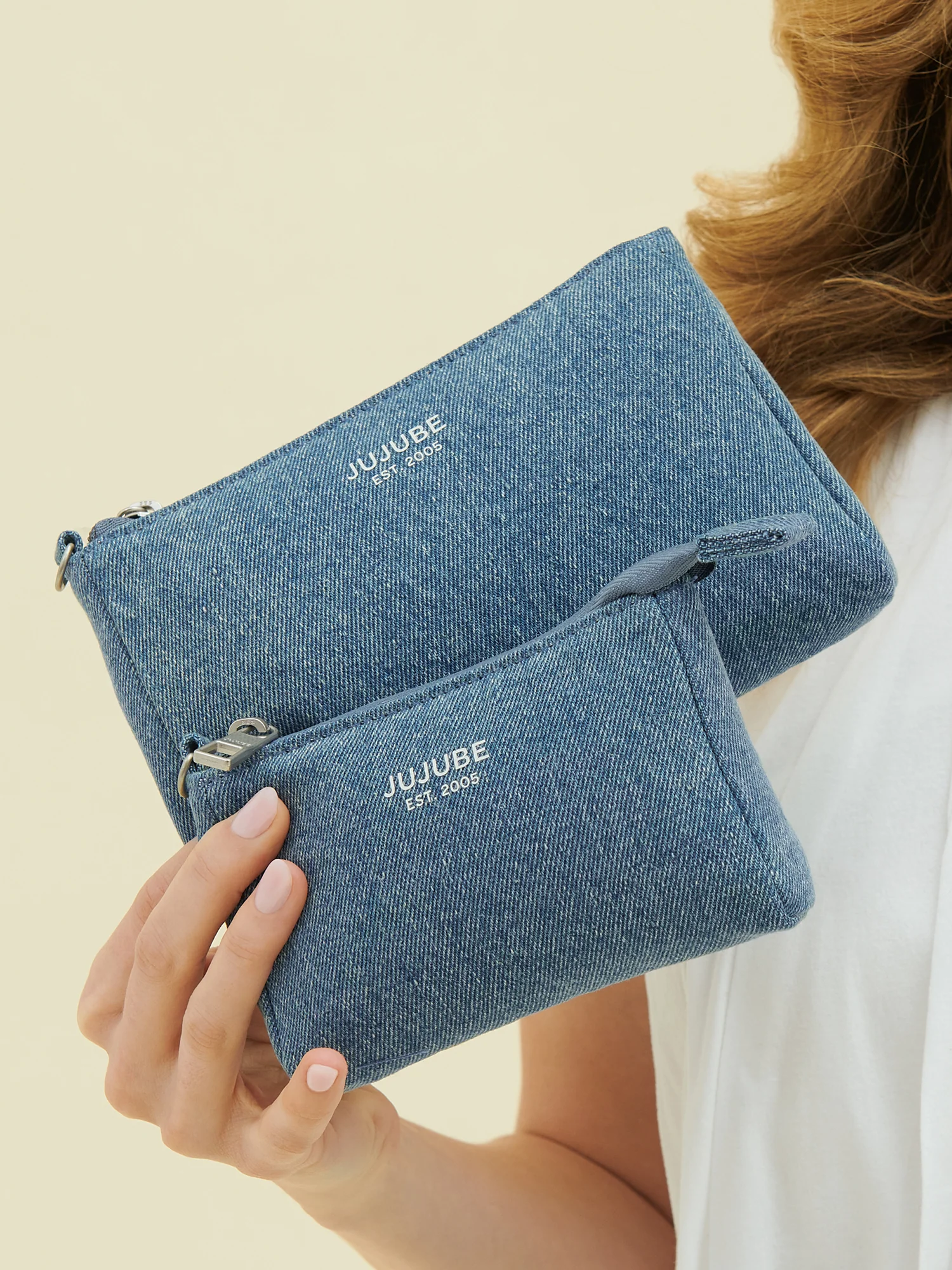 3-piece Pouch Clutch Purse Set - Denim & Daisies - Image 4
