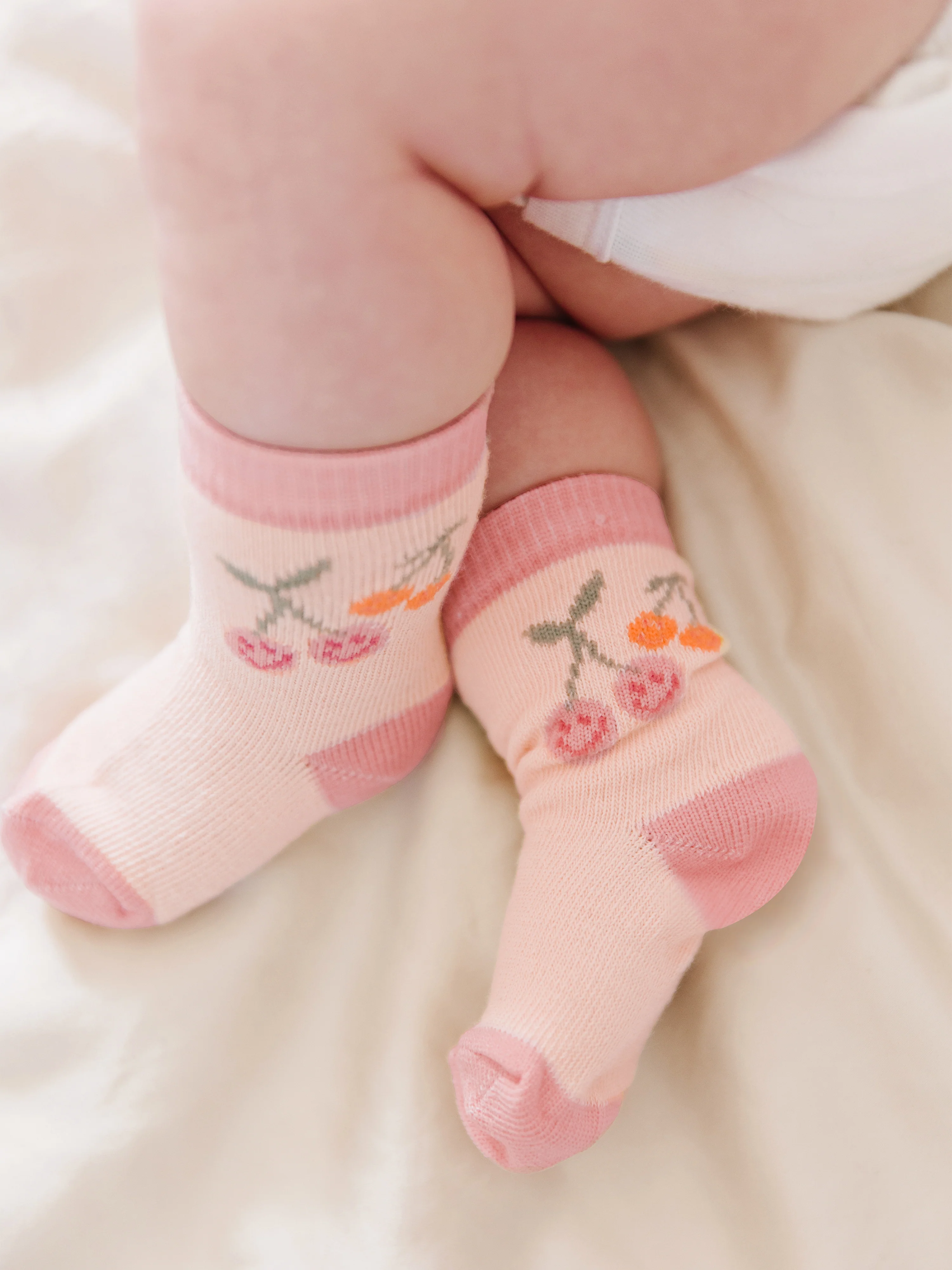 3-Pack Soft Durable Baby Socks Set - Cherry Cute by Doodle By Meg - Image 2
