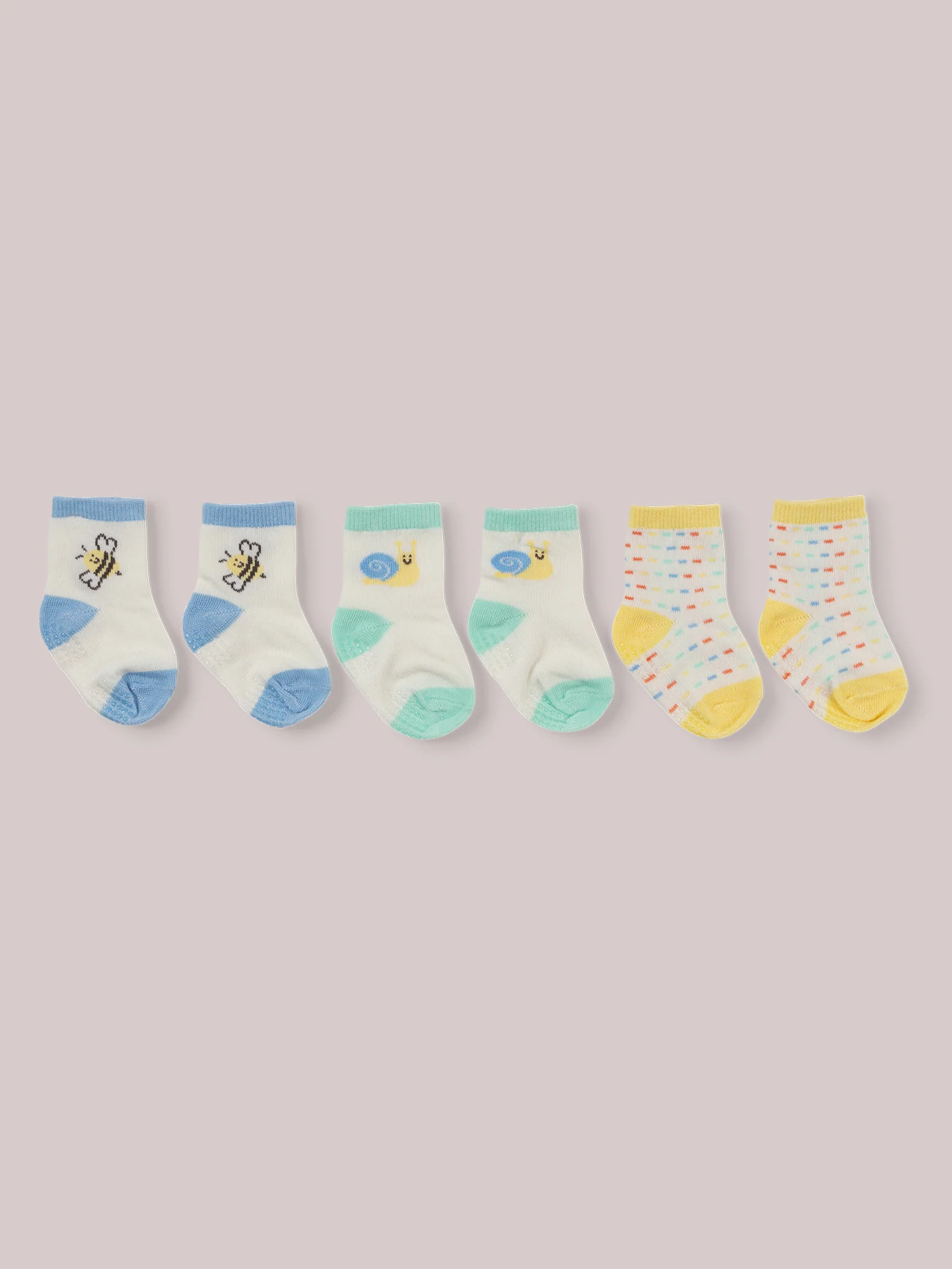 3-Pack Soft Durable Baby Socks Set - Love Bug - Image 3