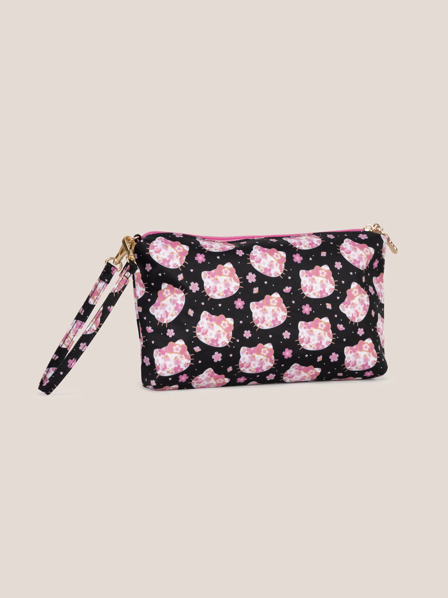 Hello Kitty® × JuJuBe Cherry Blossoms Be Quick Crossbody Diaper Bag Accessory — Black and Pink - Image 3