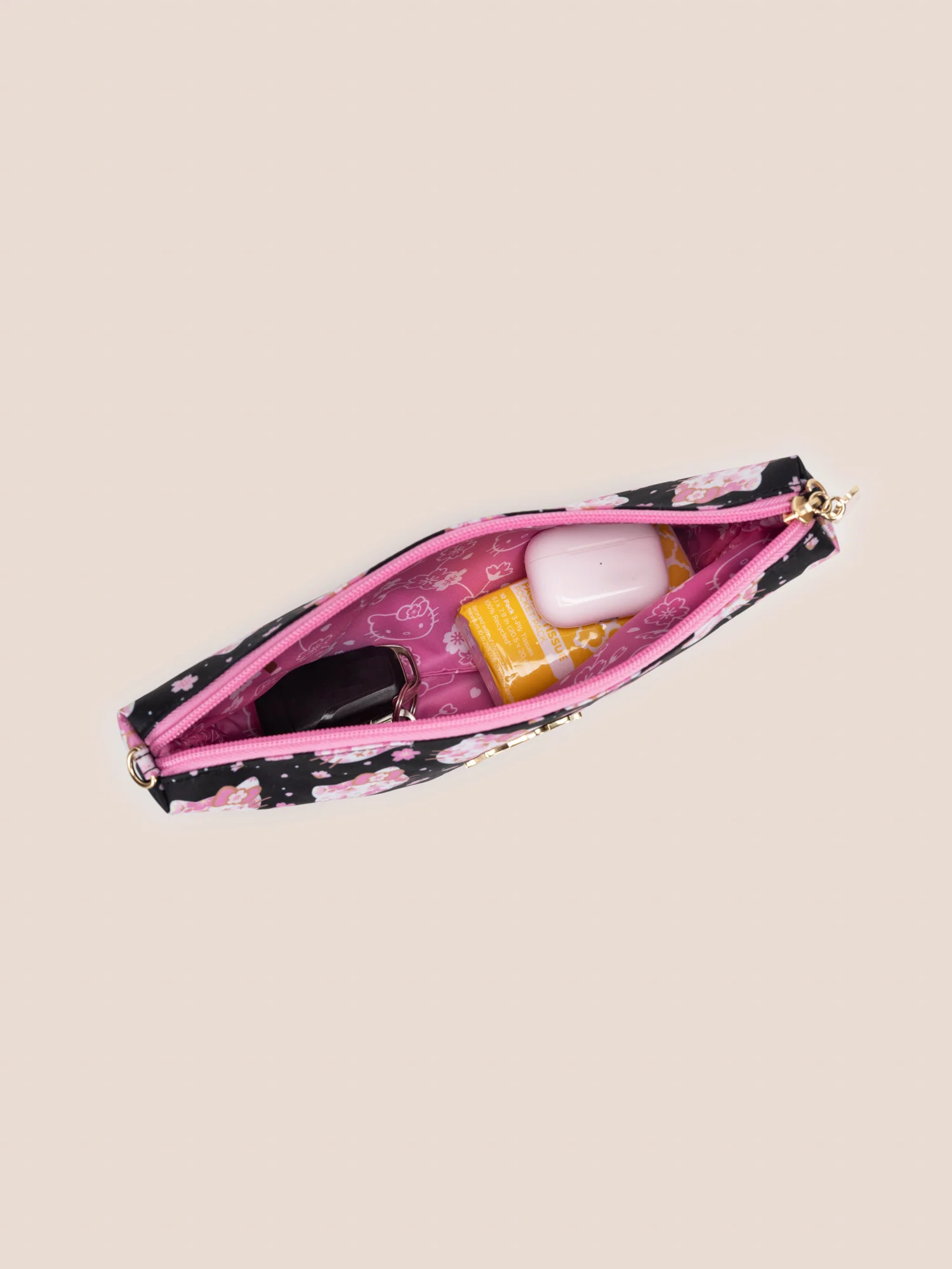 Hello Kitty® × JuJuBe Cherry Blossoms Be Quick Crossbody Diaper Bag Accessory — Black and Pink - Image 5
