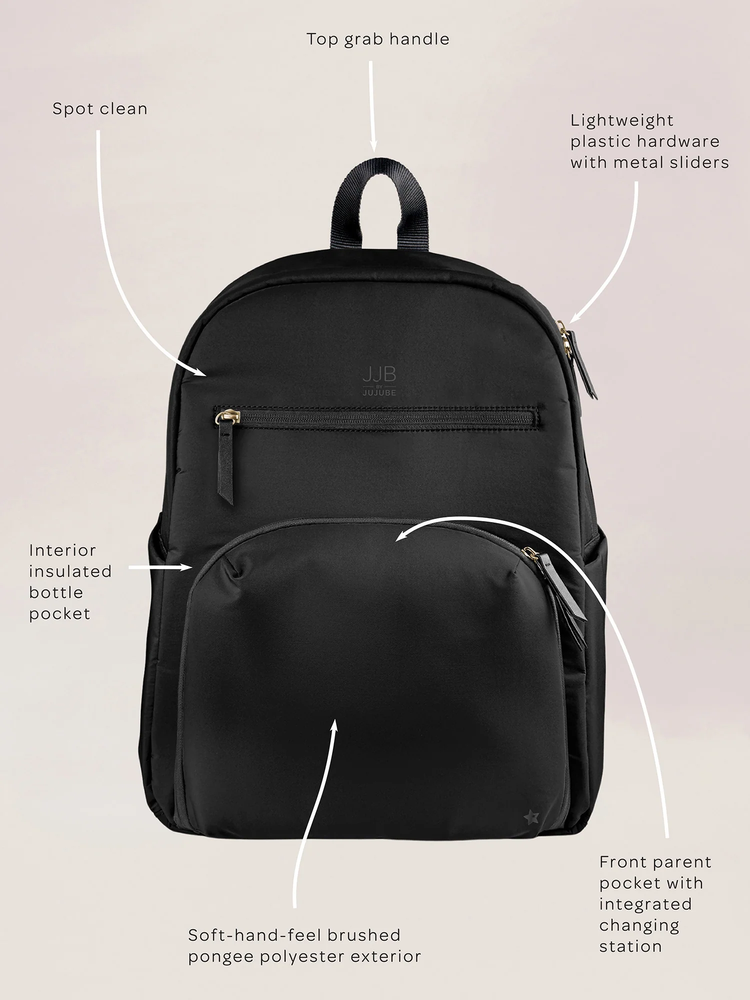 Deluxe Backpack Diaper Bag - Black - Image 4