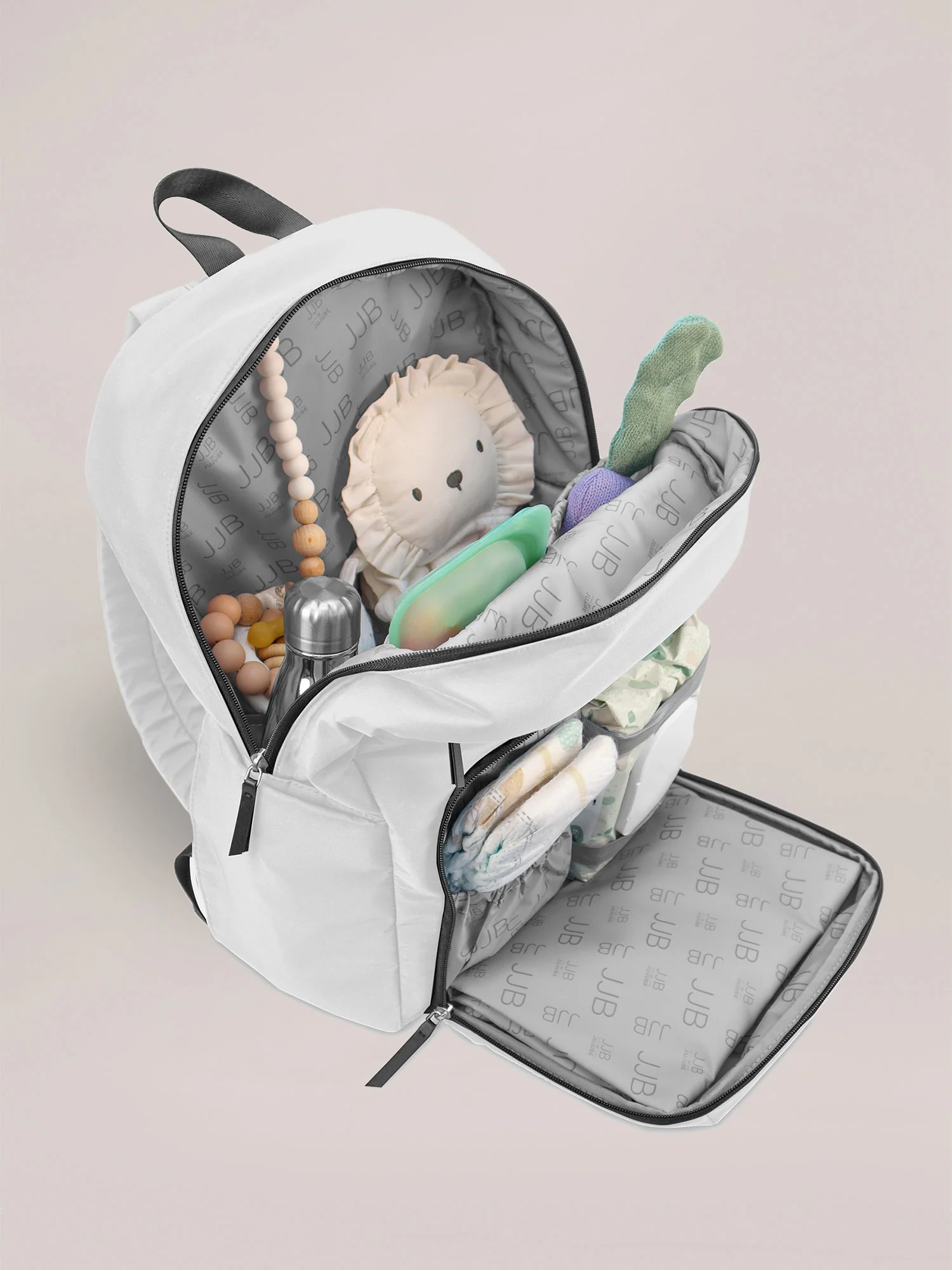 Deluxe Backpack Diaper Bag - Grey - Image 4