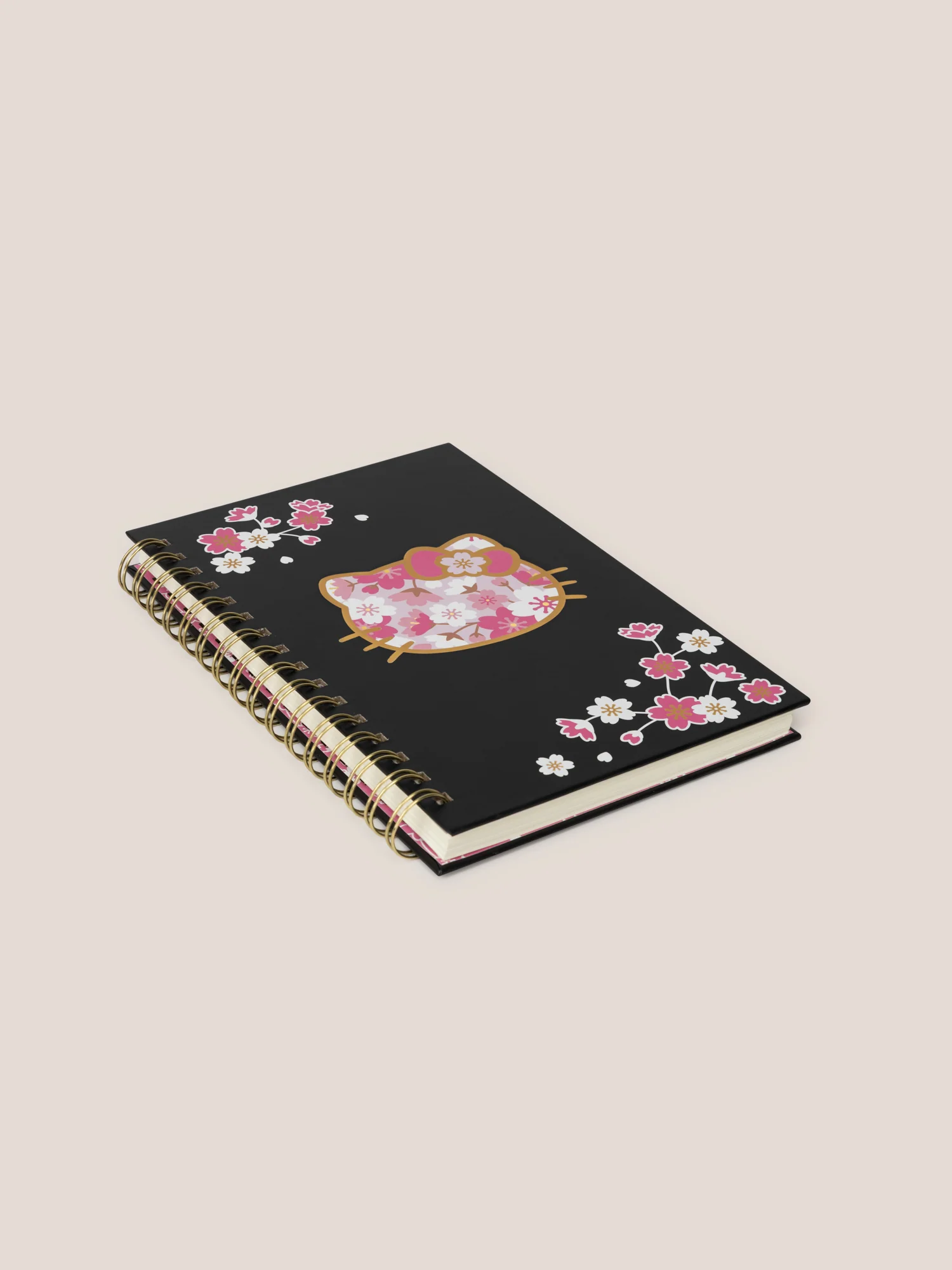 Hello Kitty® × JuJuBe Cherry Blossoms Medium Spiral Notebook — Black and Pink - Image 3