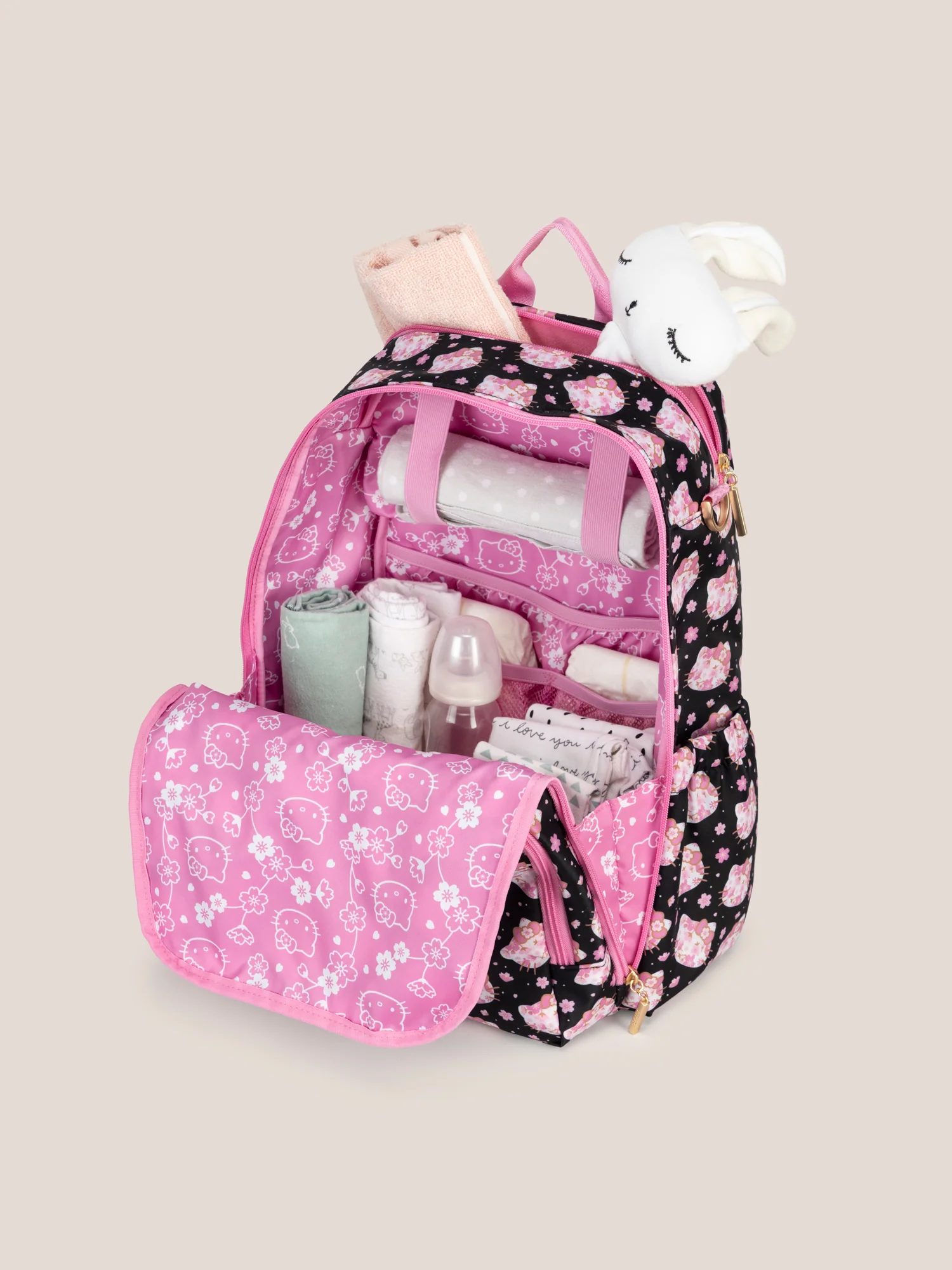 Hello Kitty® × JuJuBe Cherry Blossoms Zealous Backpack + Insulated Bottle Bag + Medium Spiral Notebook Bundle - Image 3
