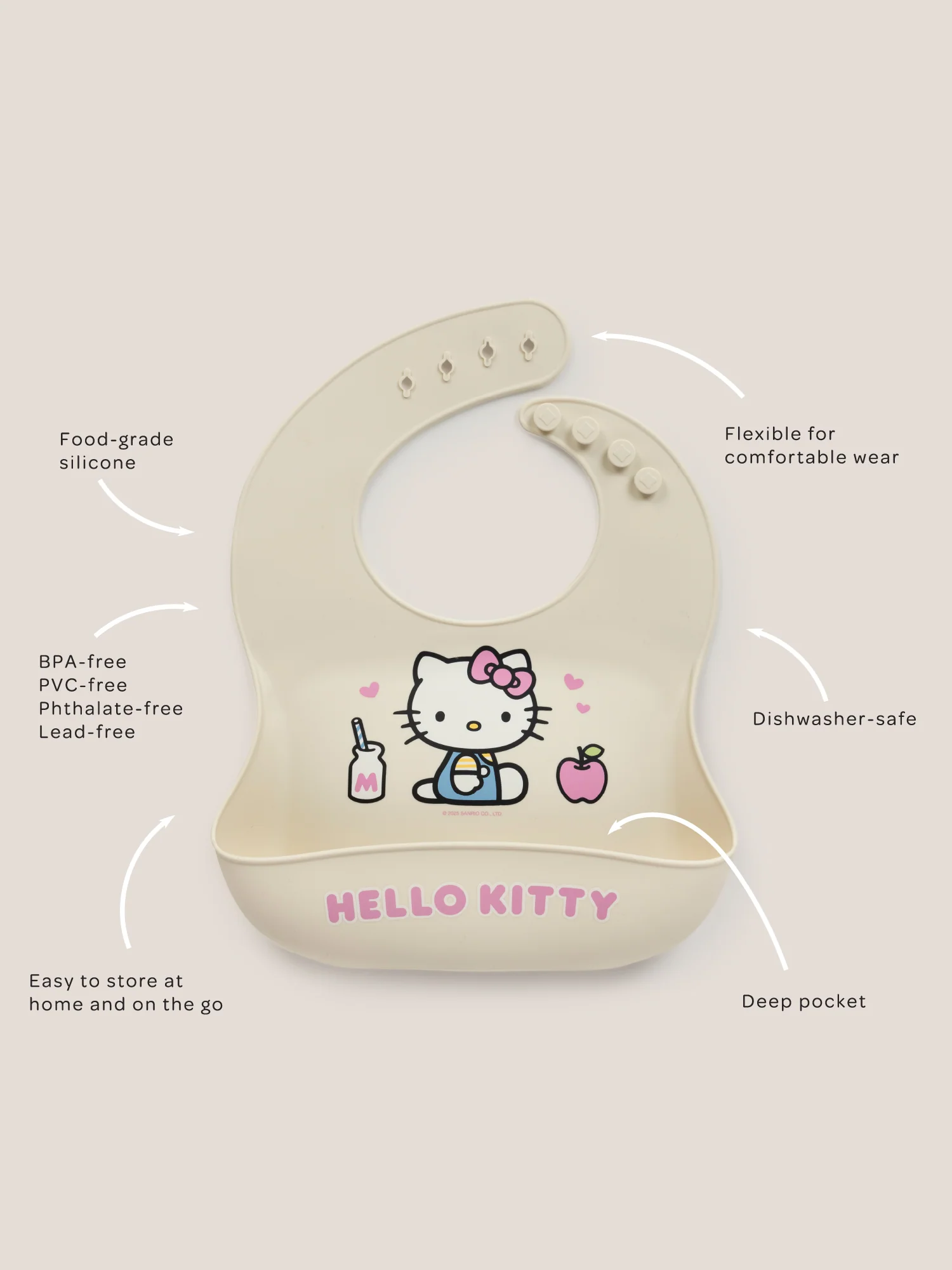 Hello Kitty® Silicone Bib - Image 5