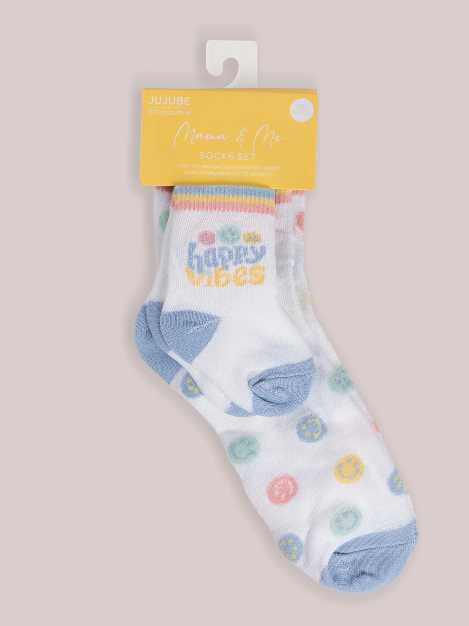 Mama & Me Matching Socks Set - Happy Baby Vibes - Image 3