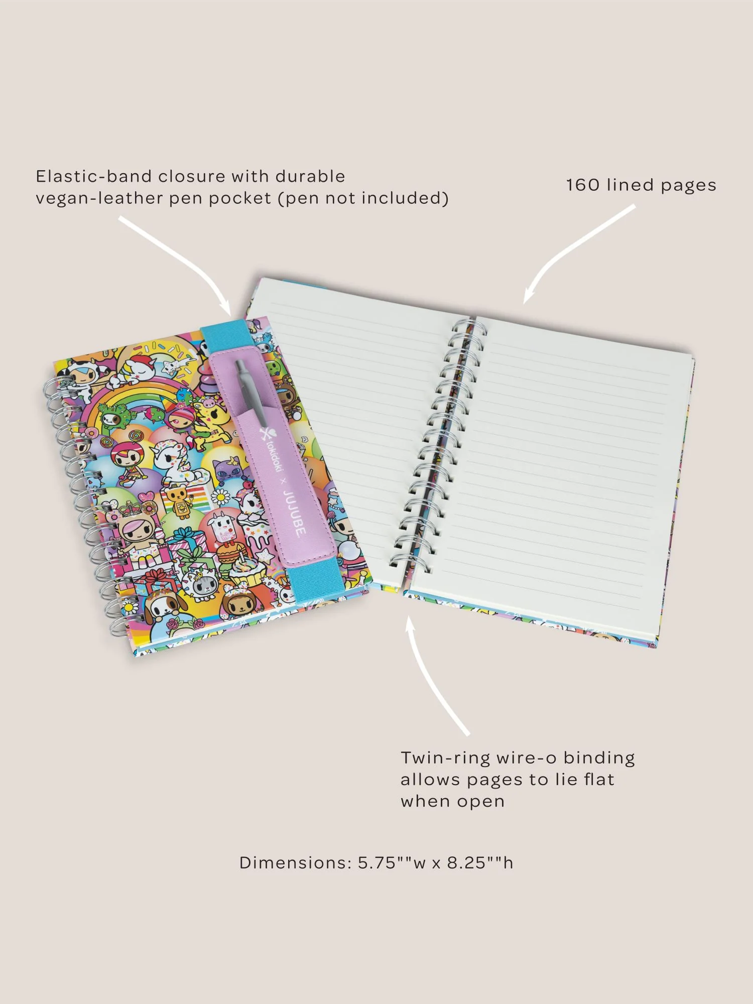tokidoki Spiral Oliver Notebook with Reusable Pen Pocket - 20th Anniversary Celebration - Image 3