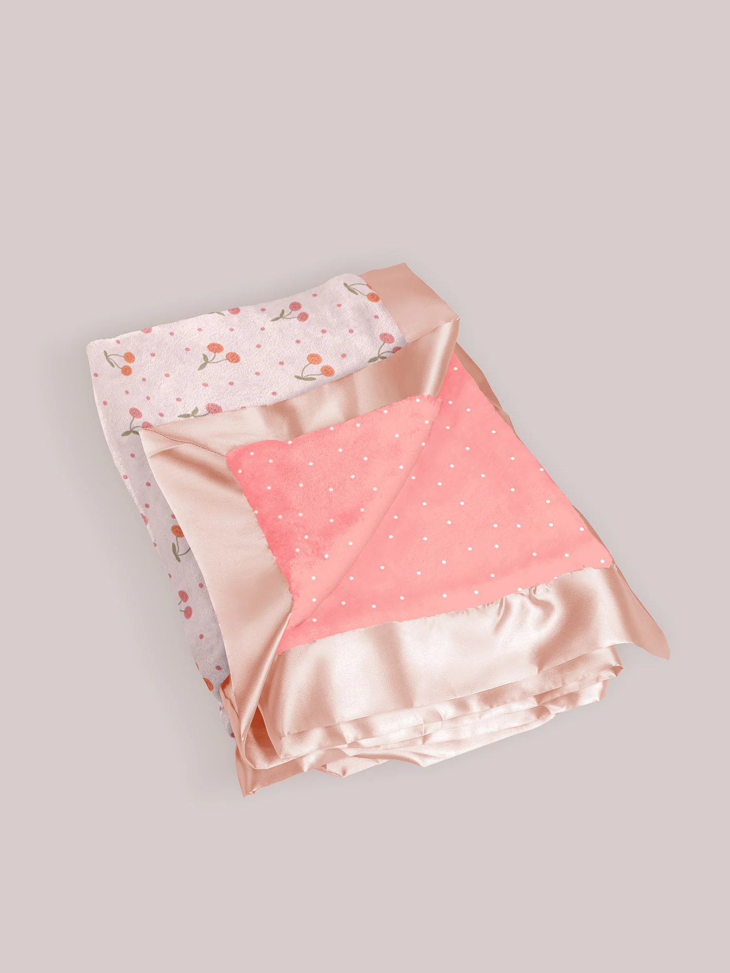 Ultra-Soft Thick Reversible Baby Blanket- Cherry Cute by Doodle By Meg - Image 3
