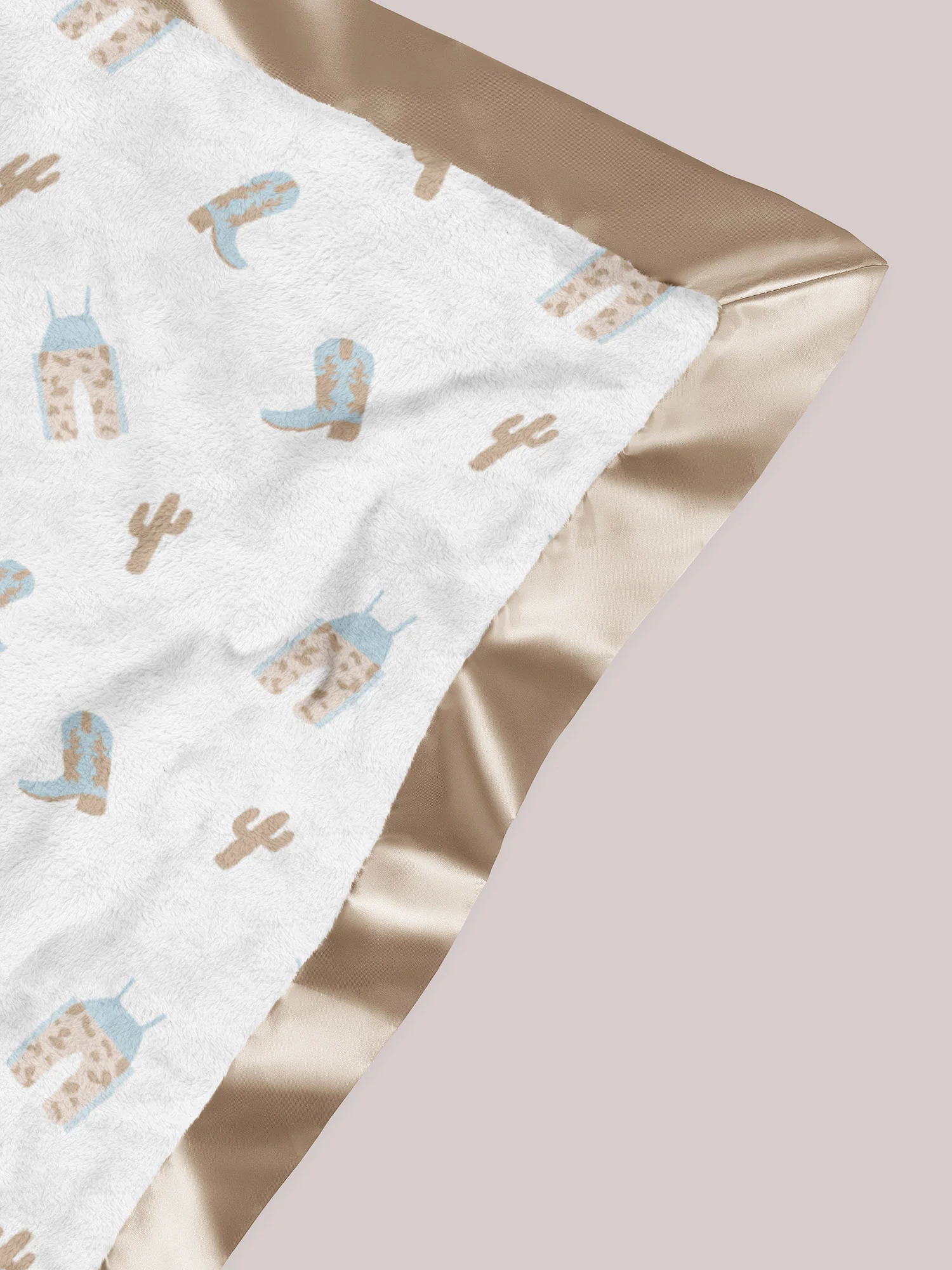Ultra-Soft Thick Reversible Baby Blanket - Howdy Partner Blue - Image 3