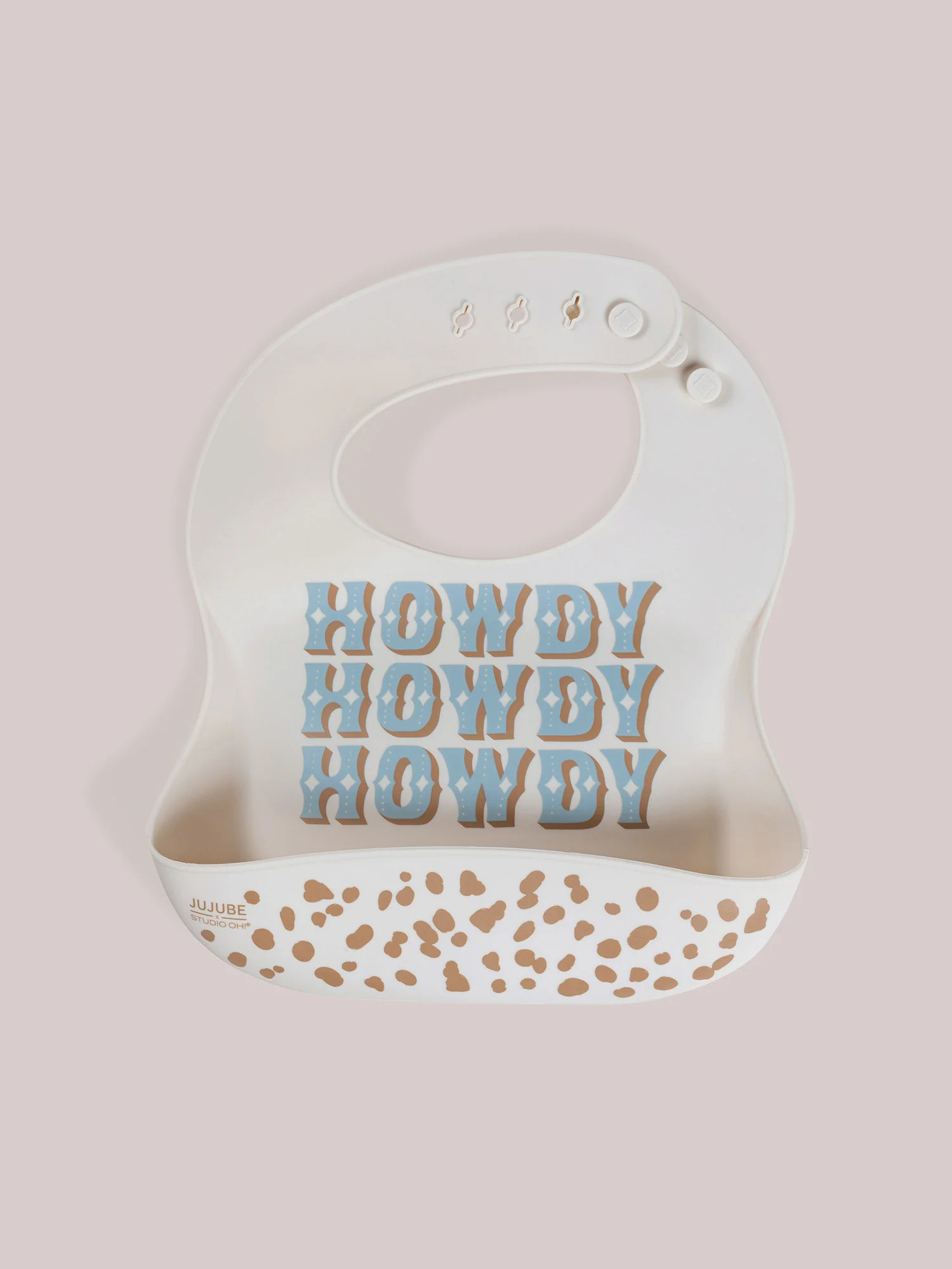 Silicone Bib - Howdy Partner Blue by Caroline Alfreds - Image 3