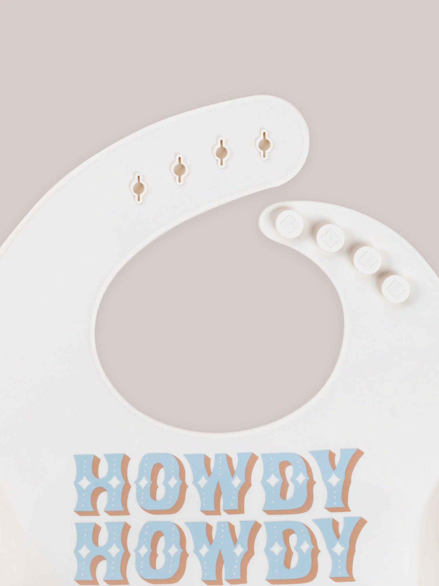 Silicone Bib - Howdy Partner Blue by Caroline Alfreds - Image 4