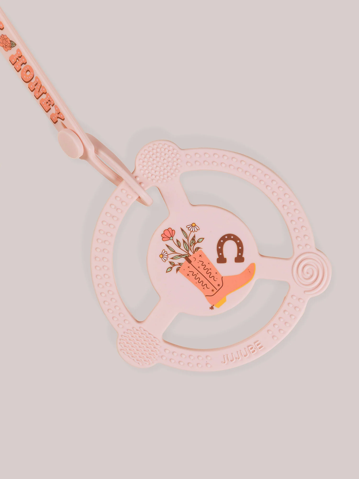 Silicone Teether Ring & Detachable Clip - Bloomin' Boot - Image 3