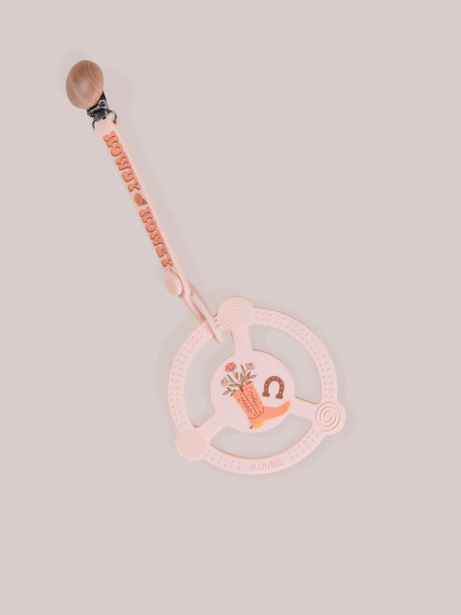Silicone Teether Ring & Detachable Clip - Bloomin' Boot - Image 4