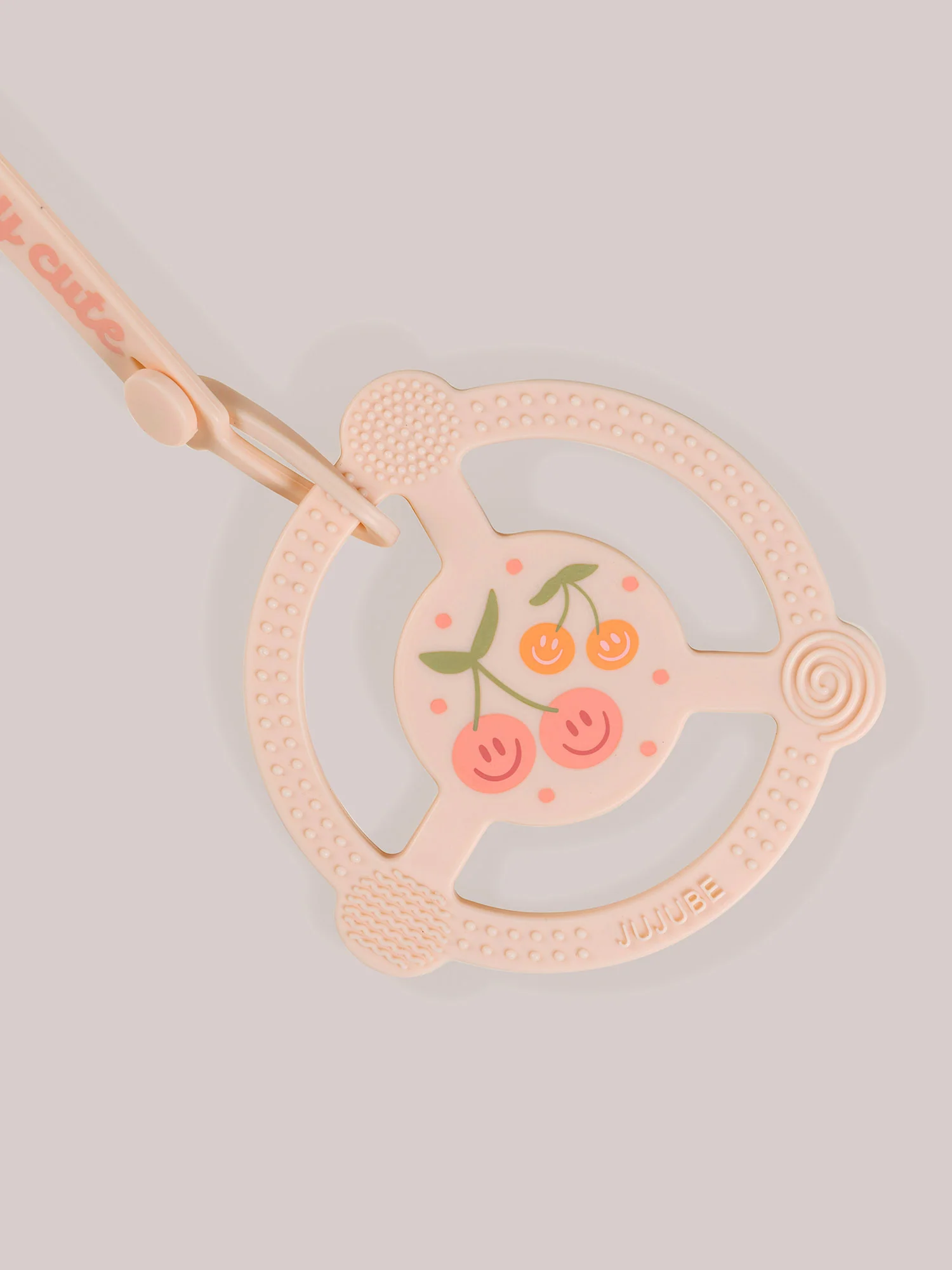 Silicone Teether Ring & Detachable Clip - Cherry Cute by Doodle By Meg - Image 4