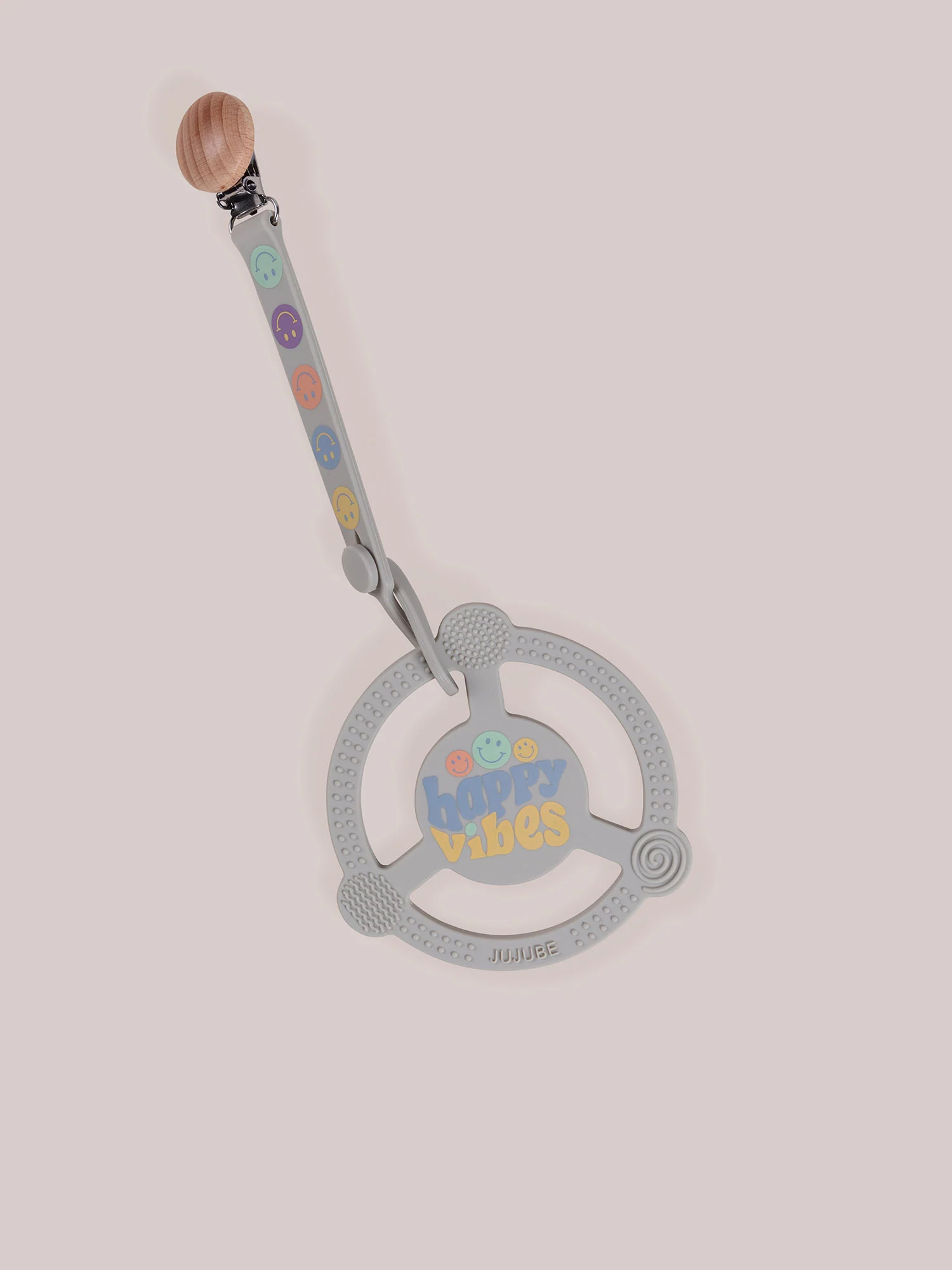 Silicone Teether Ring & Detachable Clip - Happy Baby Vibes - Image 4