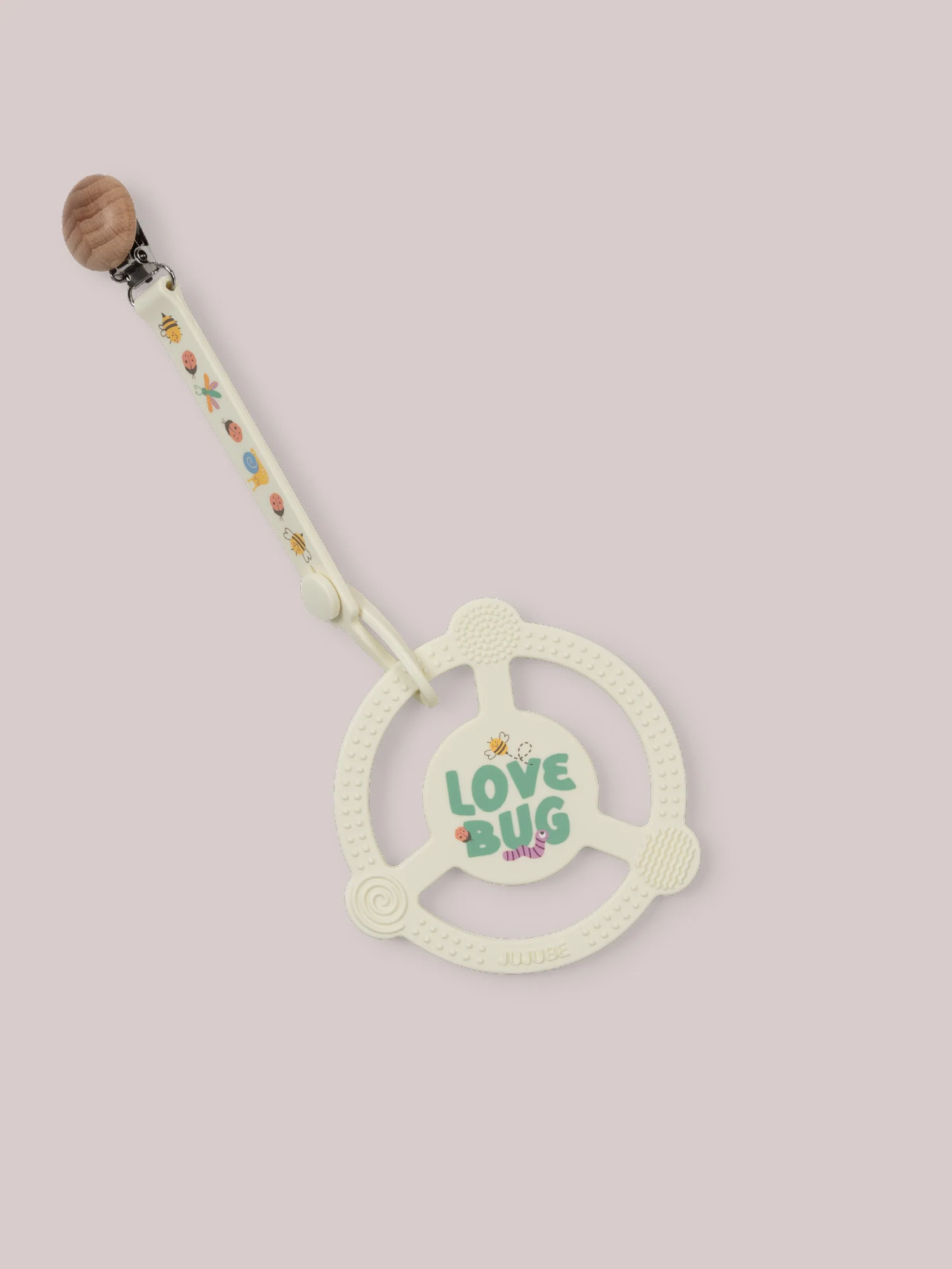 Silicone Teether Ring & Detachable Clip - Love Bug - Image 3