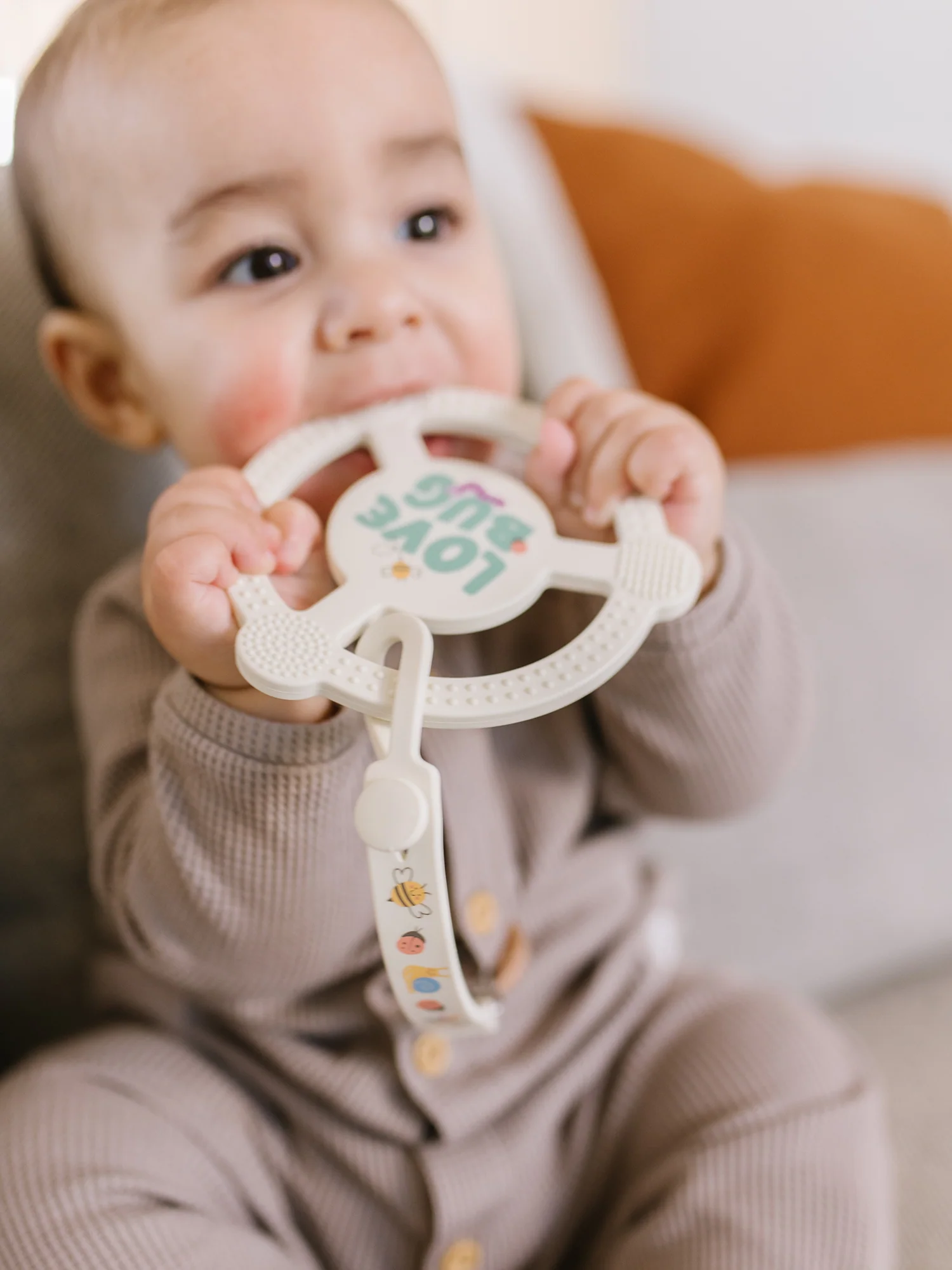 Silicone Teether Ring & Detachable Clip - Love Bug - Image 4
