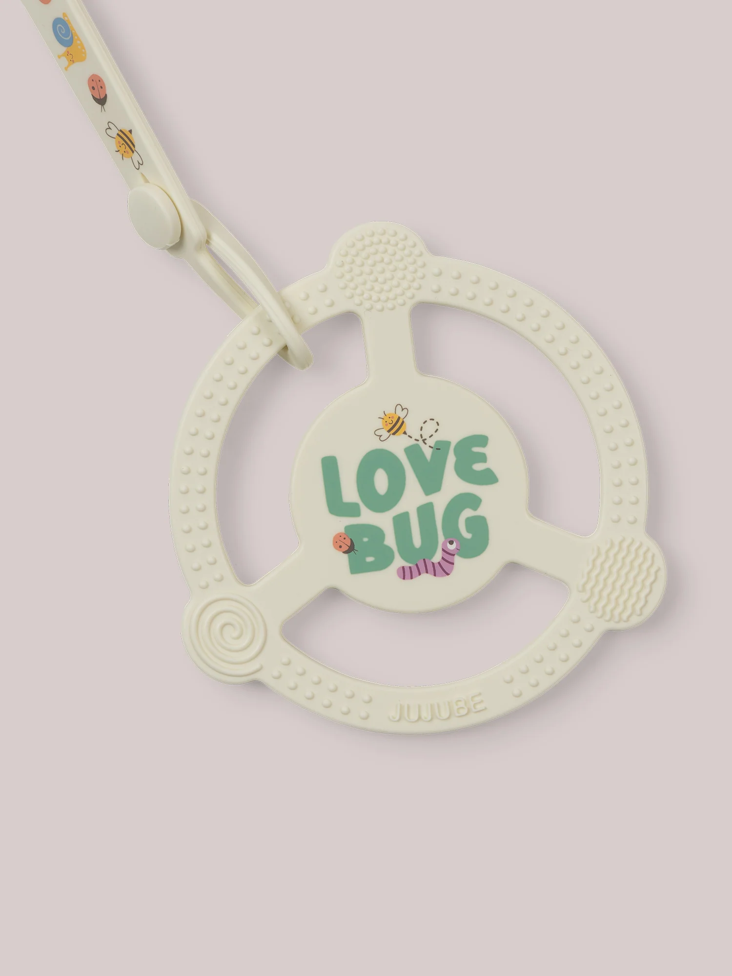 Silicone Teether Ring & Detachable Clip - Love Bug - Image 5
