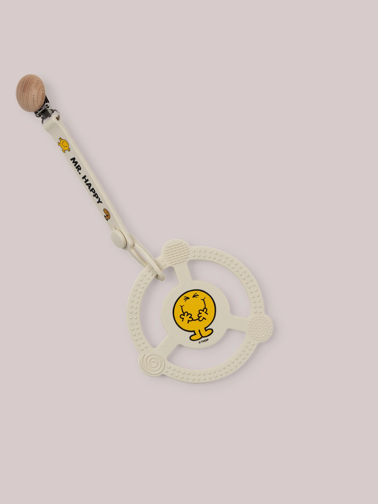 Silicone Teether Ring & Detachable Clip - Mr. Happy&trade; - Image 3
