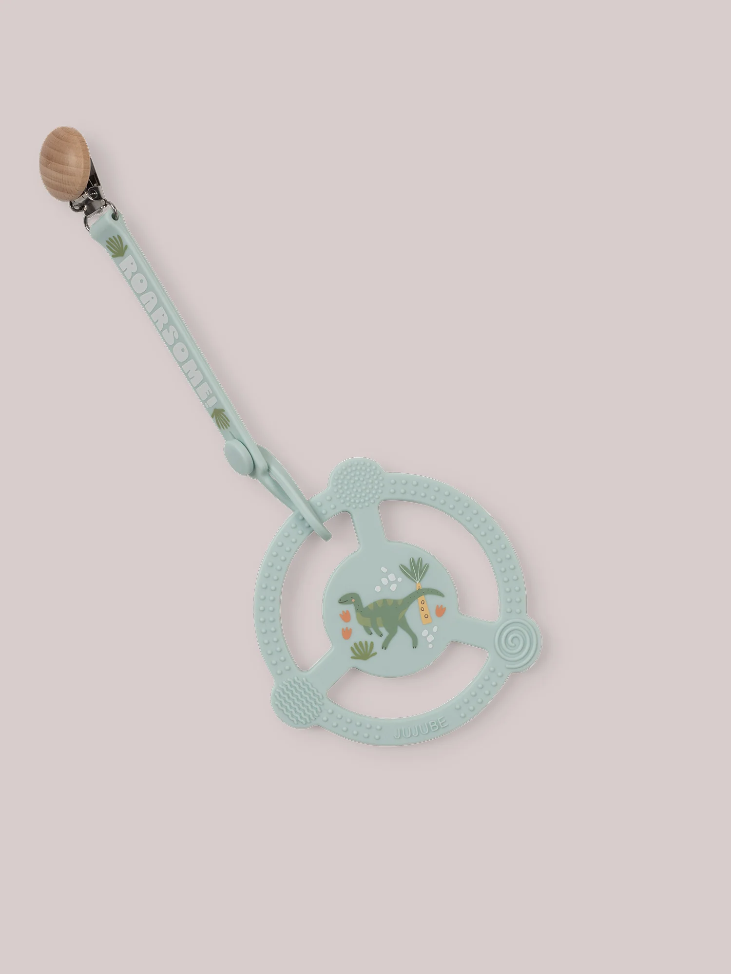 Silicone Teether Ring & Detachable Clip - Roarsome - Image 3