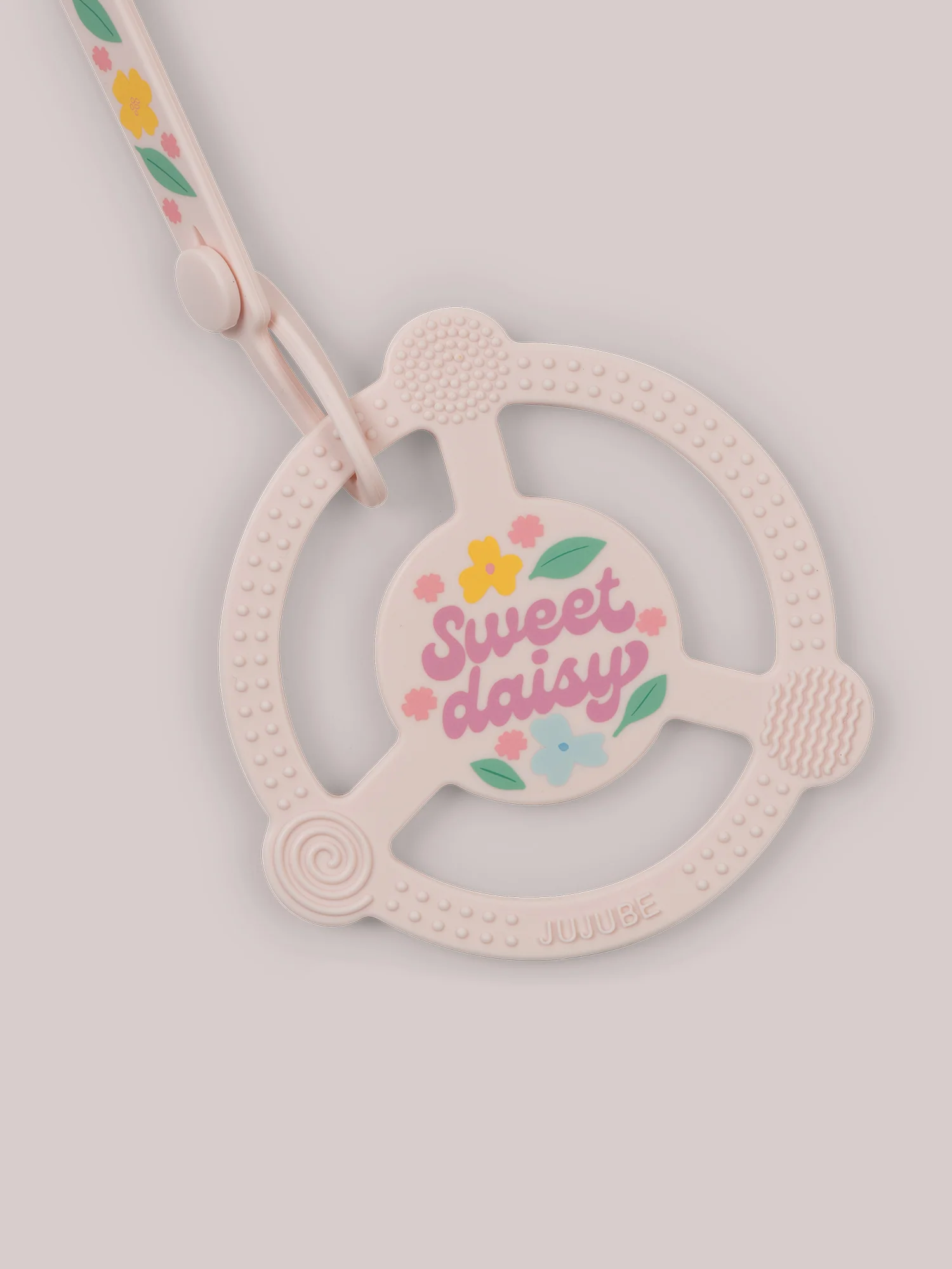 Silicone Teether Ring & Detachable Clip - Sweet Daisy - Image 4