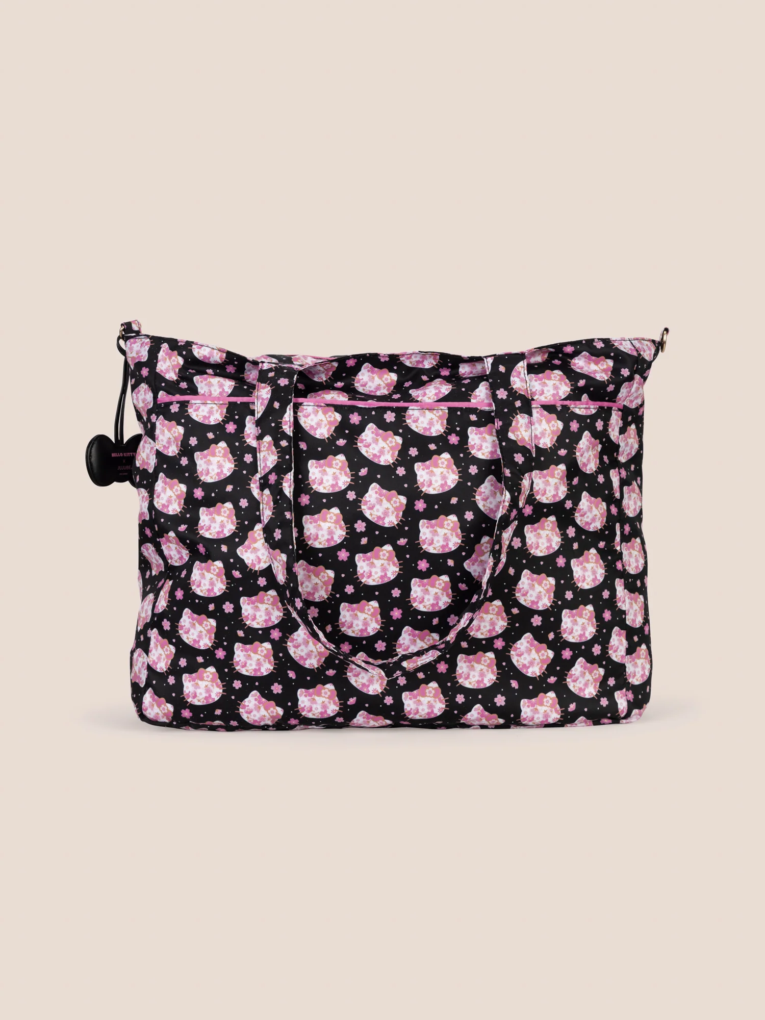 Hello Kitty® × JuJuBe Cherry Blossoms Super Be Large Diaper Bag Duffel — Black and Pink - Image 4
