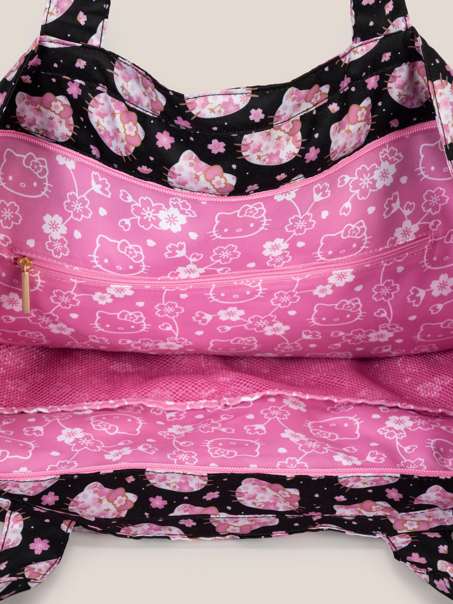 Hello Kitty® × JuJuBe Cherry Blossoms Super Be Large Diaper Bag Duffel — Black and Pink - Image 5