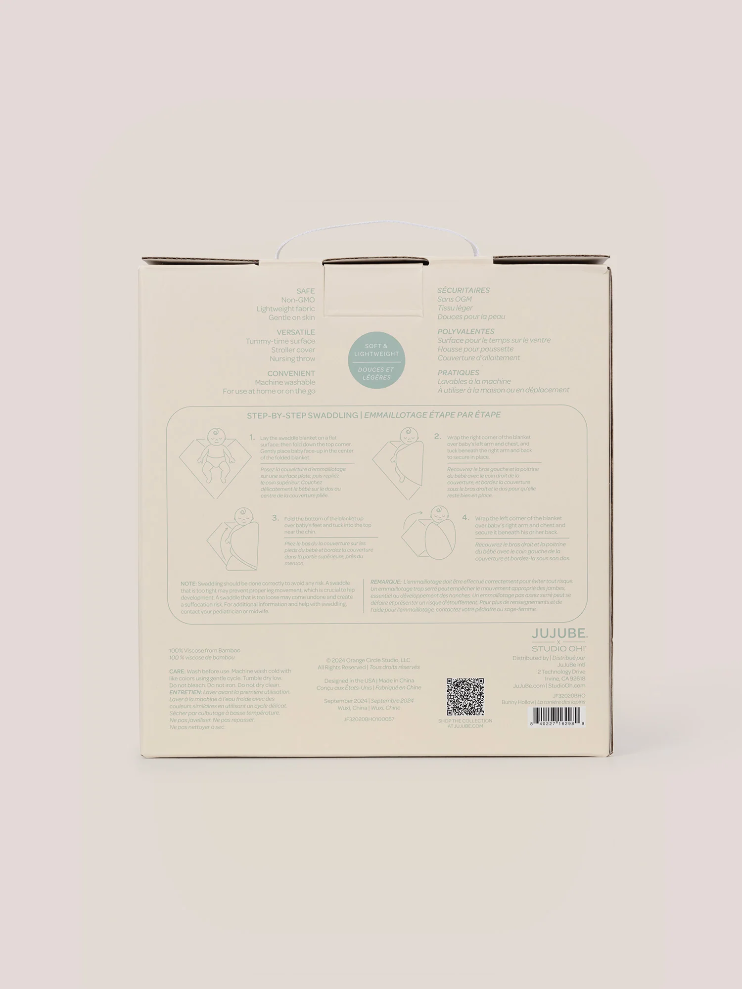 2-Pack Square Swaddle Blanket Set - Bunny Hollow - Image 3
