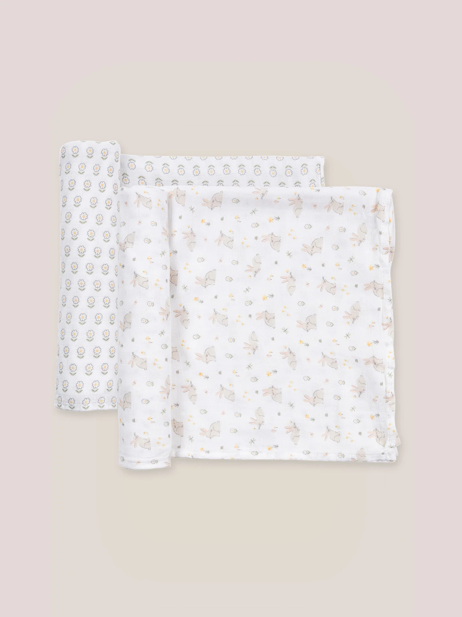 2-Pack Square Swaddle Blanket Set - Bunny Hollow - Image 4