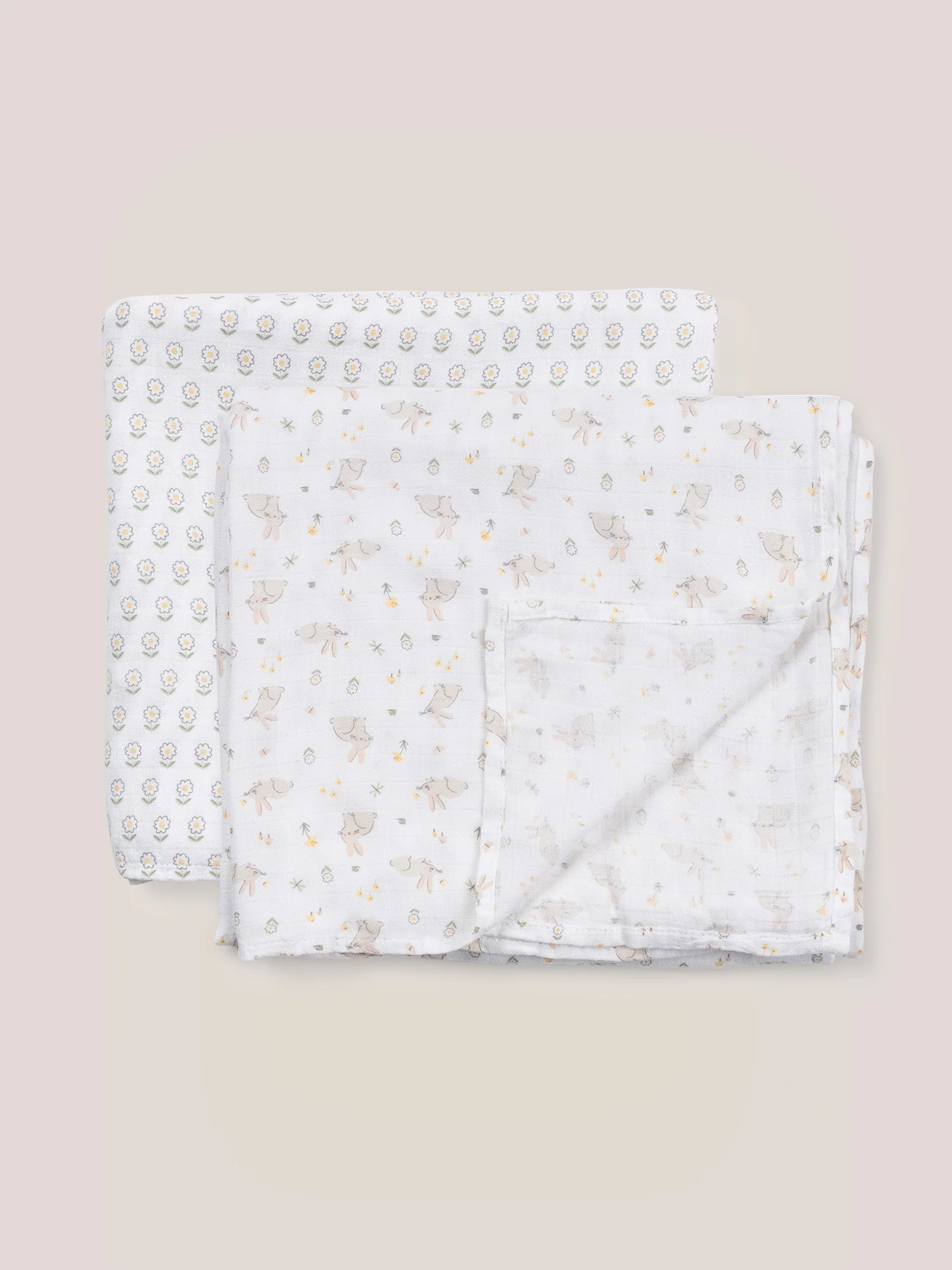 2-Pack Square Swaddle Blanket Set - Bunny Hollow - Image 5