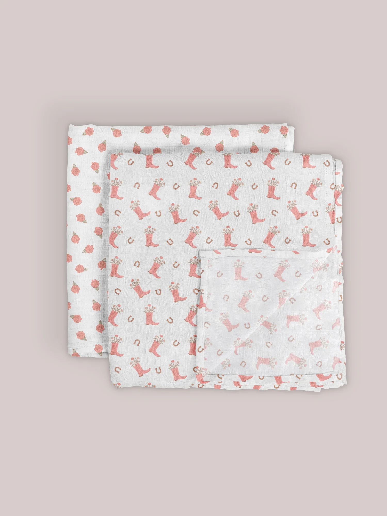 2-Pack Square Swaddle Blanket Set - Bloomin' Boot - Image 3