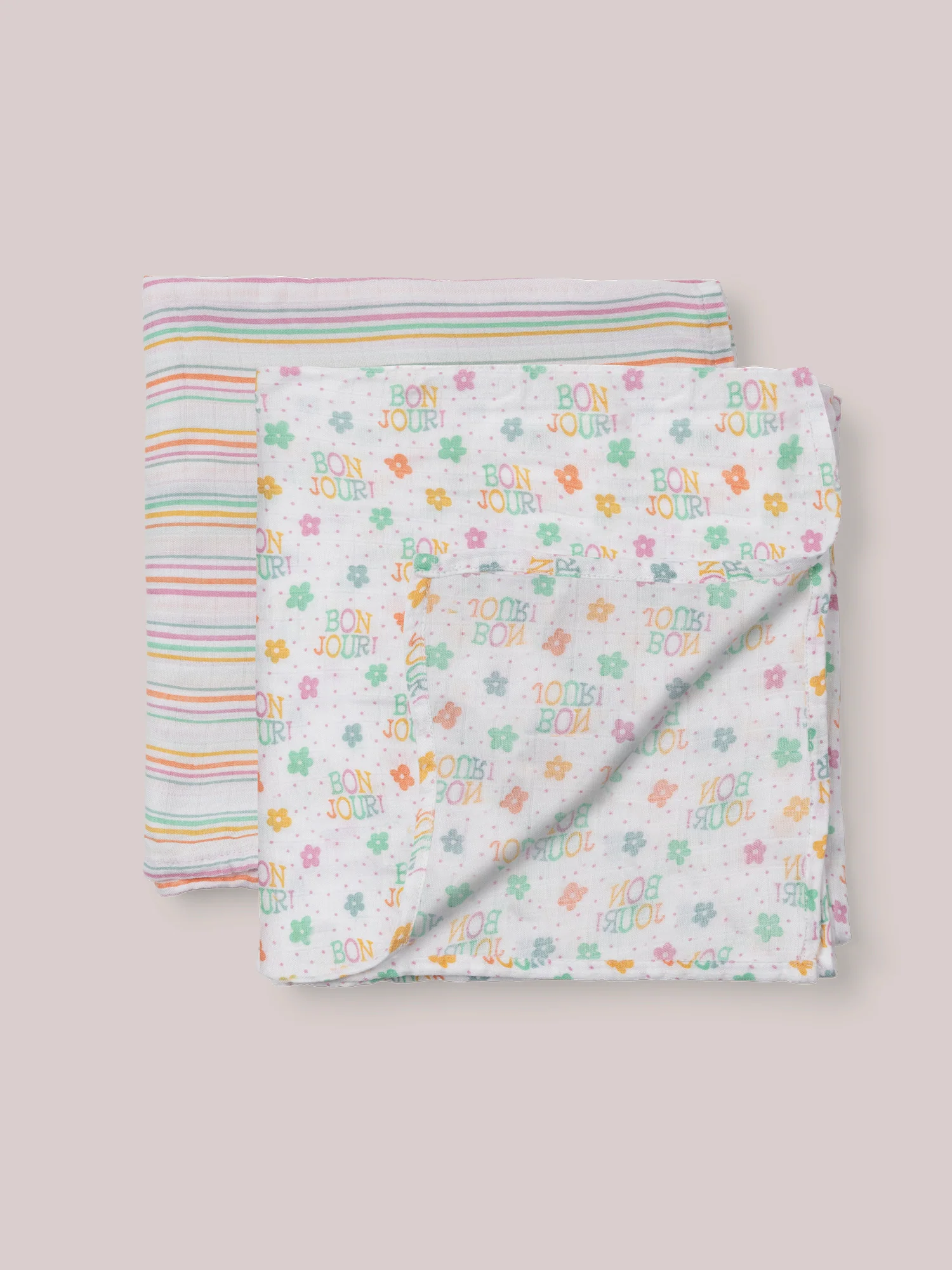 2-Pack Square Swaddle Blanket Set - Bonjour Bébé - Image 3