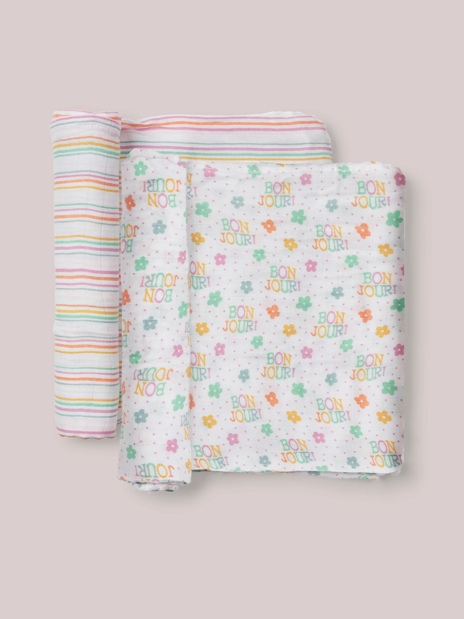2-Pack Square Swaddle Blanket Set - Bonjour Bébé - Image 4