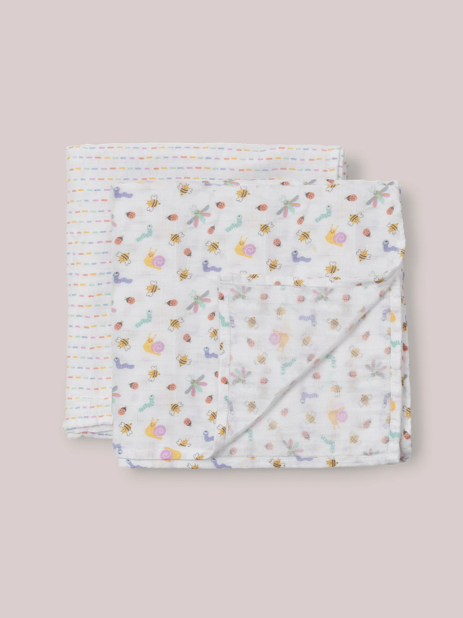 2-Pack Square Swaddle Blanket Set - Love Bug - Image 3