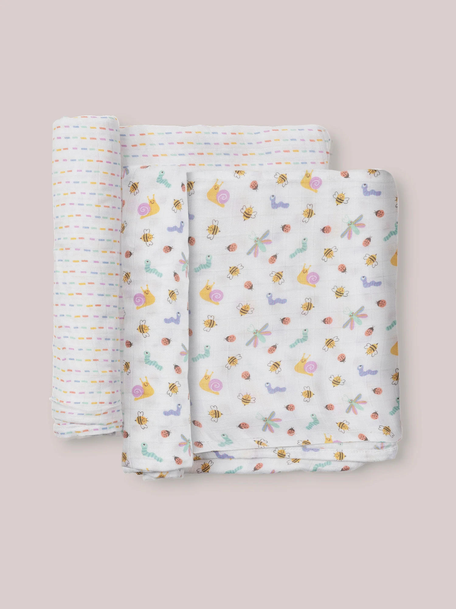 2-Pack Square Swaddle Blanket Set - Love Bug - Image 4