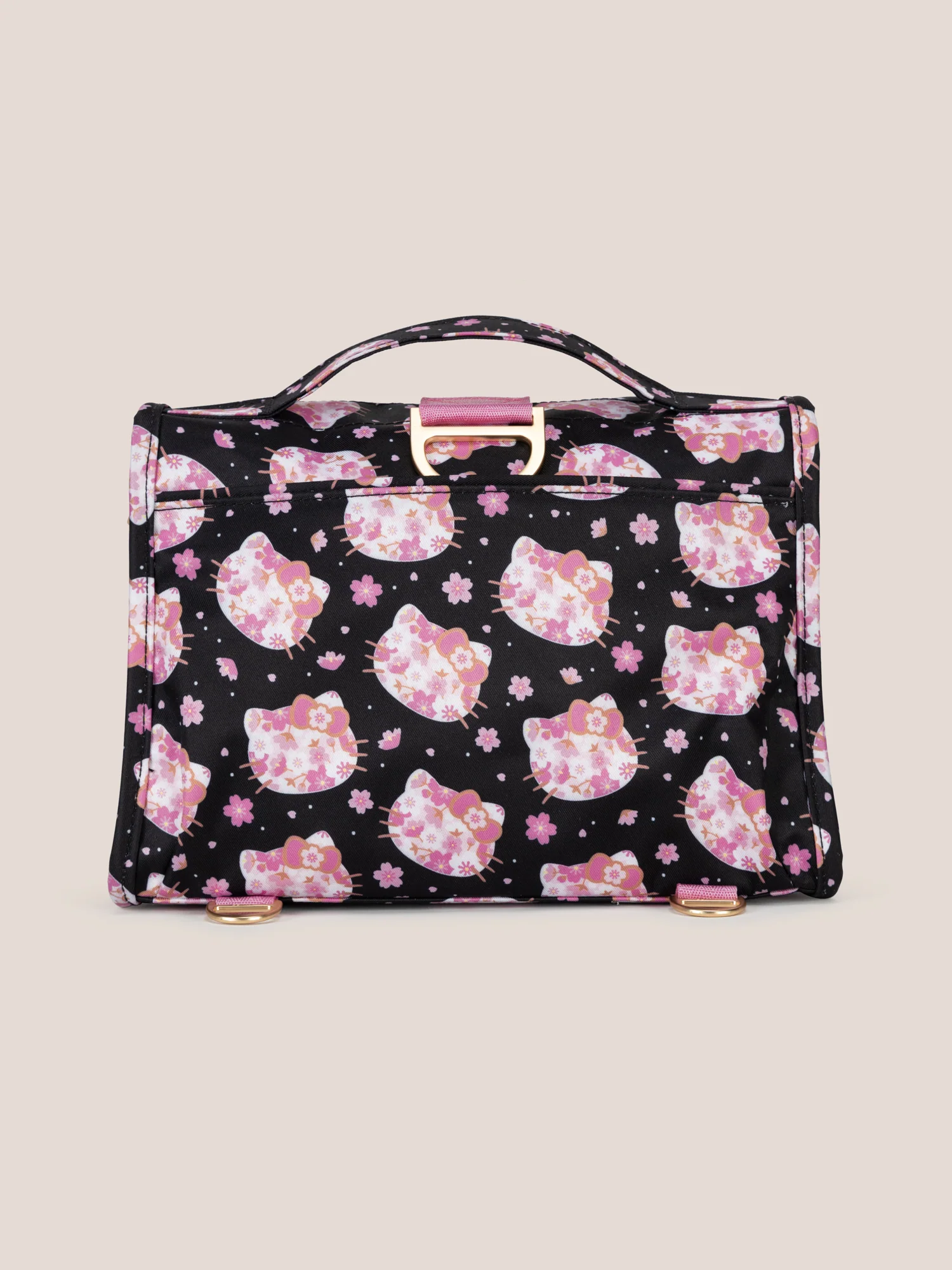 Hello Kitty® × JuJuBe Cherry Blossoms Bestie Small Messenger Handbag, Backpack — Black and Pink - Image 4