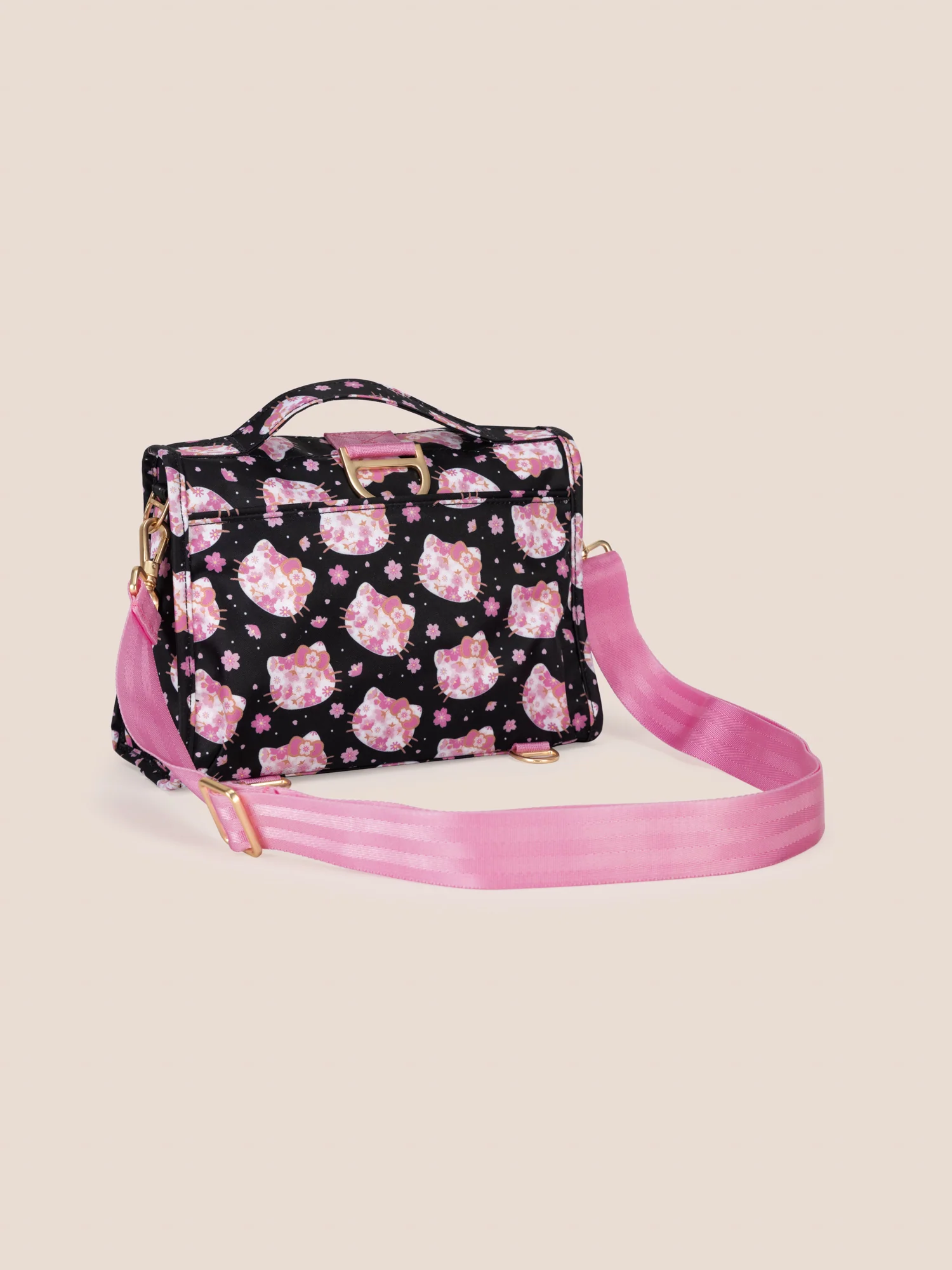 Hello Kitty® × JuJuBe Cherry Blossoms Bestie Small Messenger Handbag, Backpack — Black and Pink - Image 5