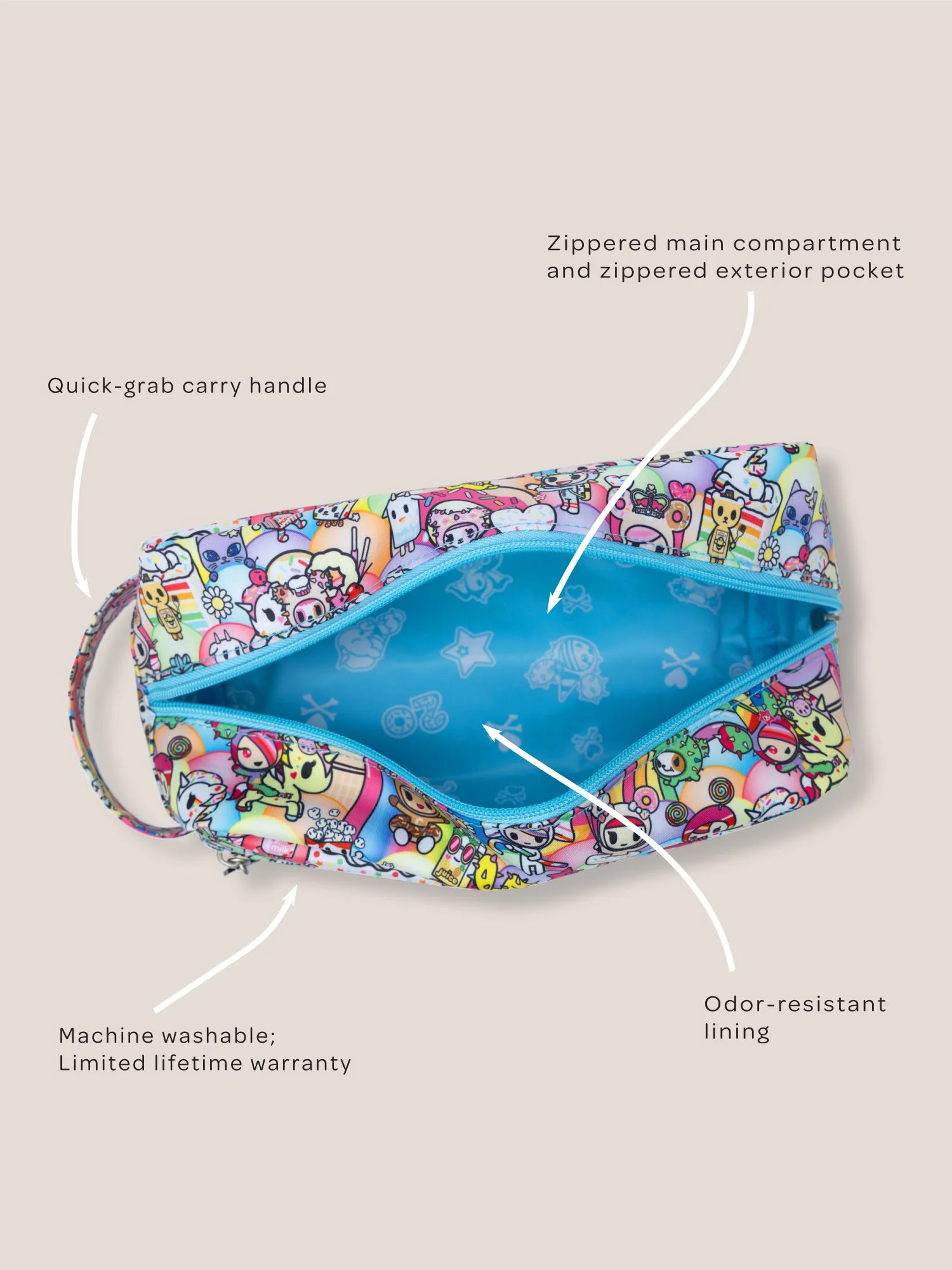 tokidoki Be Dapper Toiletry Cosmetic Pouch - 20th Anniversary Celebration - Image 3