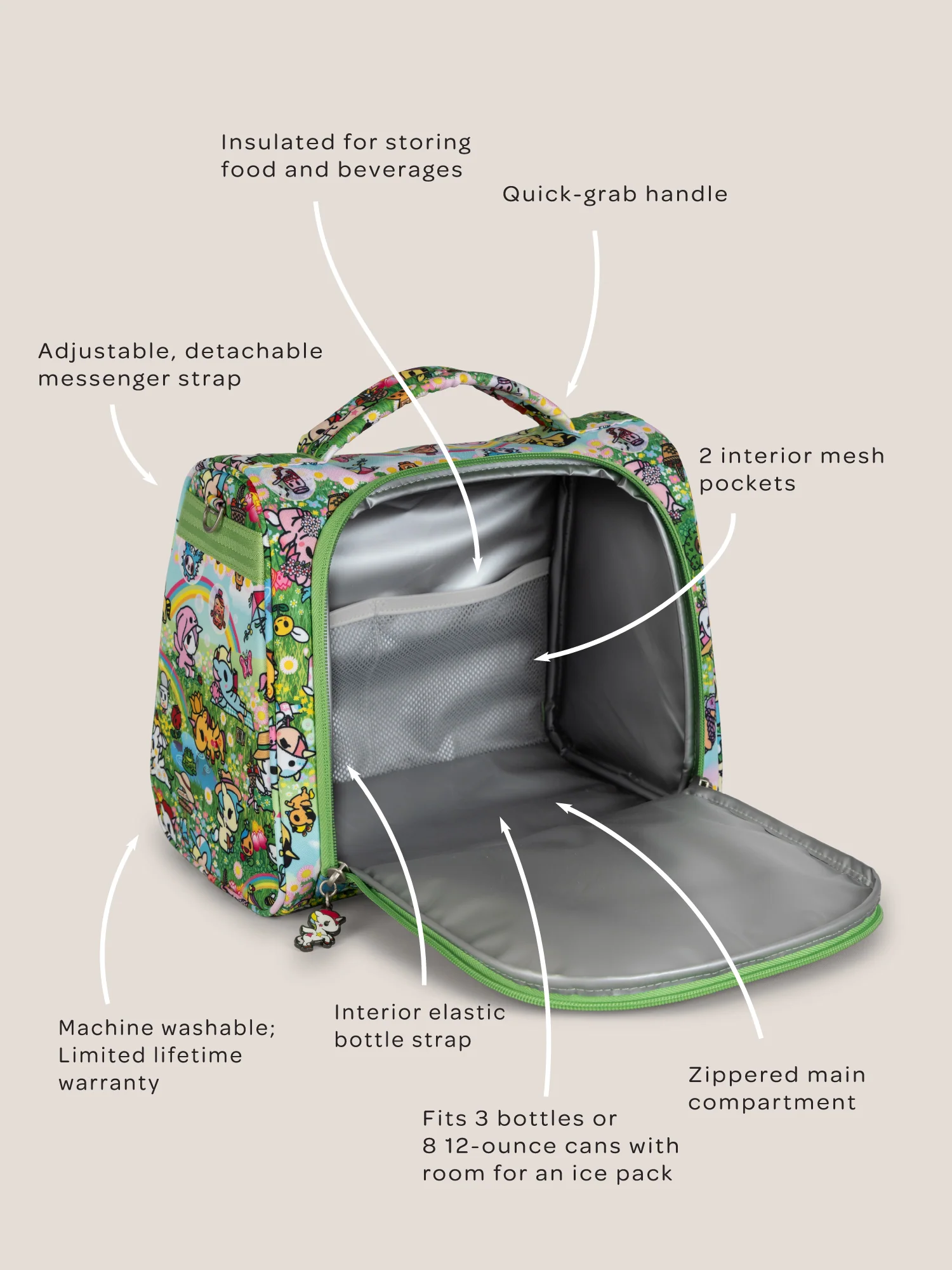 tokidoki Insulated Bottle Bag - Meadow Blooms - Image 7