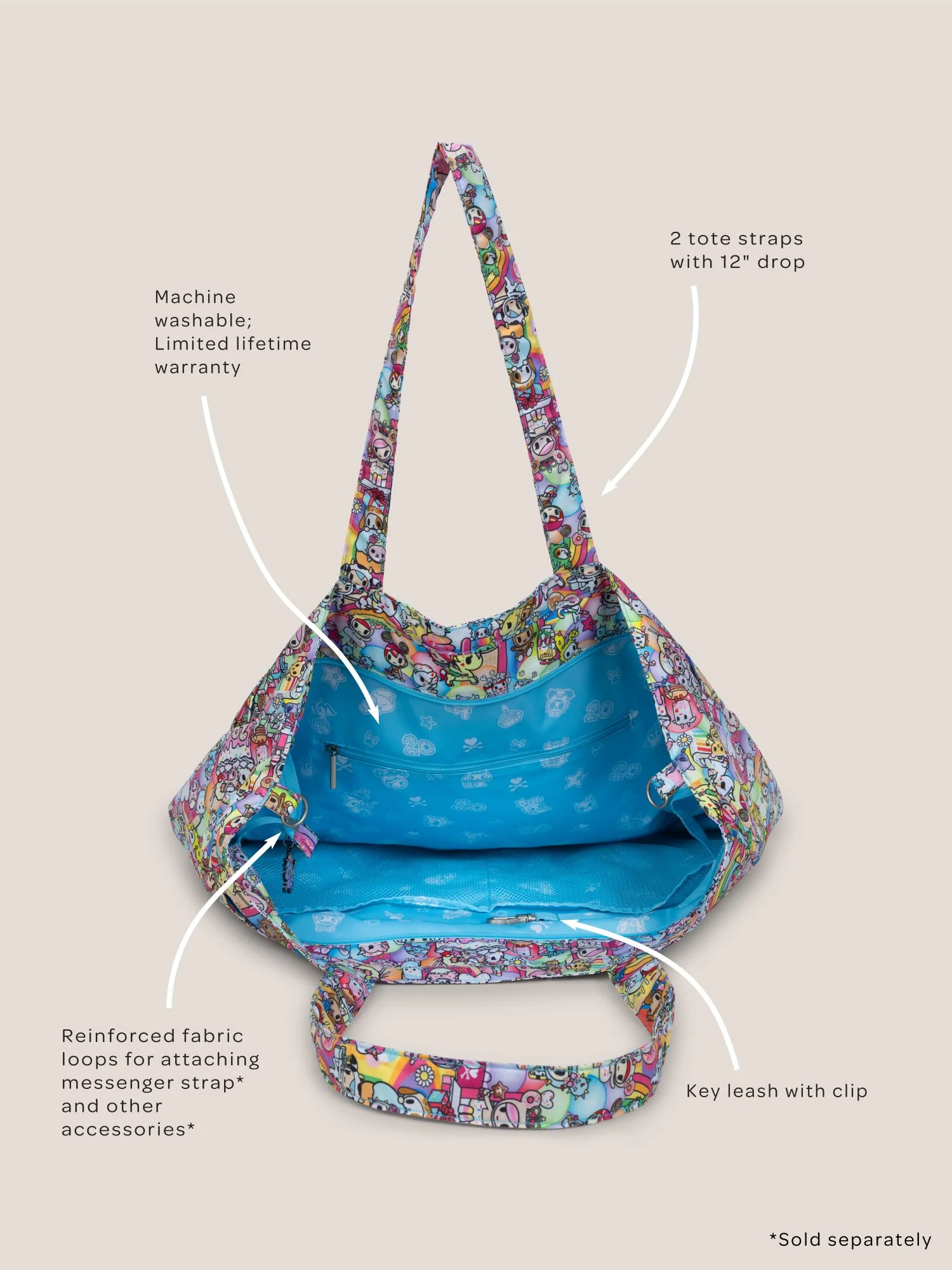 tokidoki Super Be Diaper Bag Tote - 20th Anniversary Celebration - Image 4