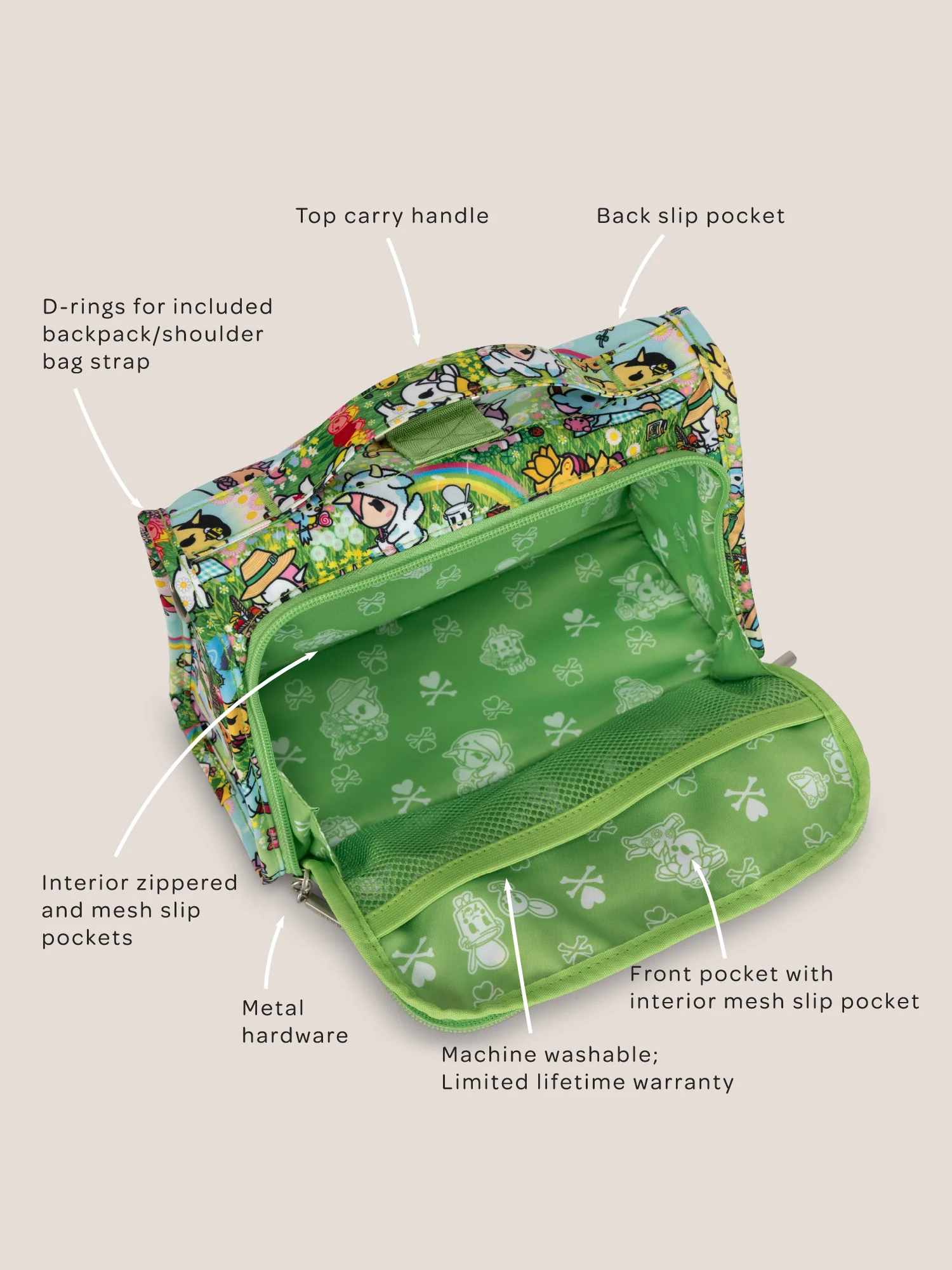 tokidoki The Bestie Small Messenger Handbag - Meadow Blooms - Image 8