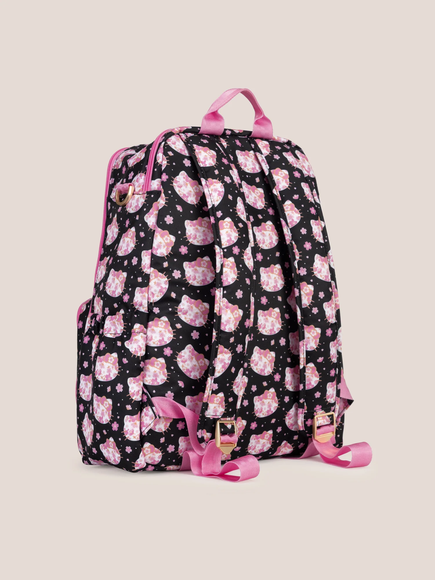 Hello Kitty® × JuJuBe Cherry Blossoms Zealous Backpack Diaper Bag — Black and Pink - Image 5